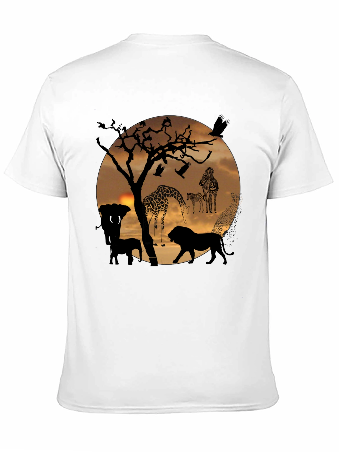 African Sunset Wildlife Graphic T-Shirt