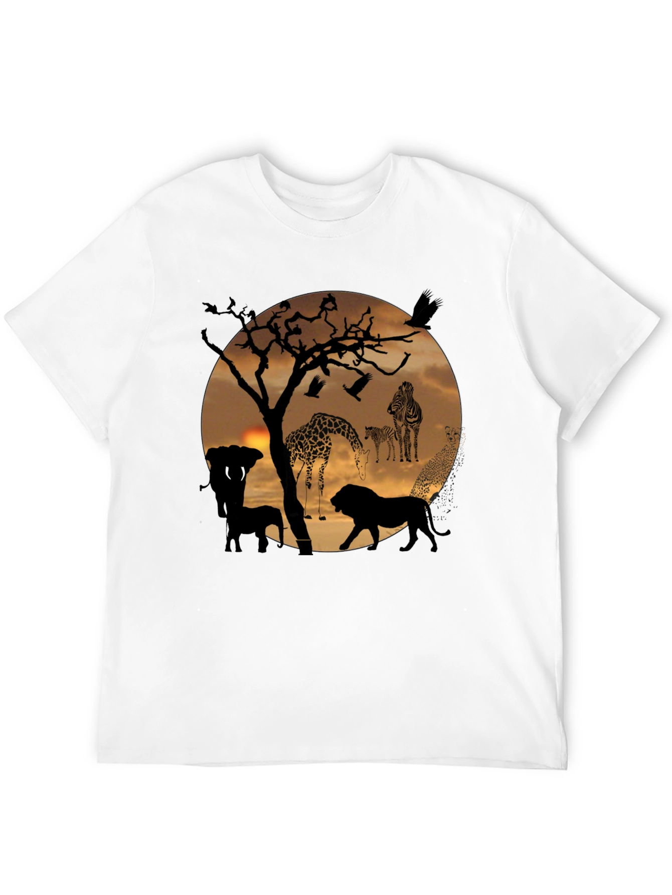 African Sunset Wildlife Graphic T-Shirt