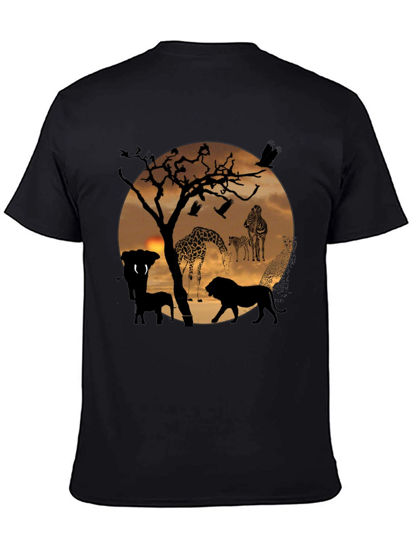 African Sunset Wildlife Graphic T-Shirt