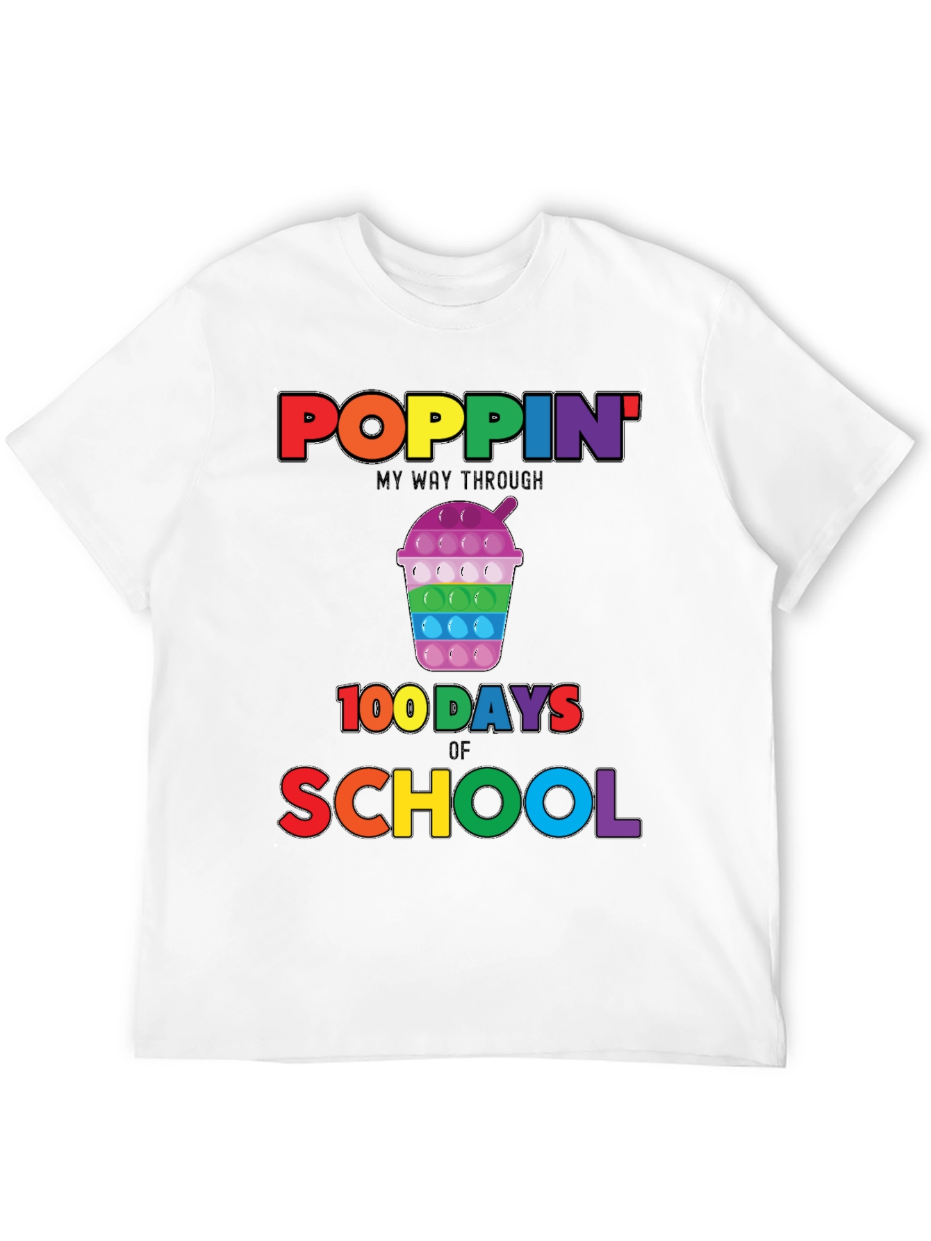 Poppin 100 Days of School Rainbow T-Shirt