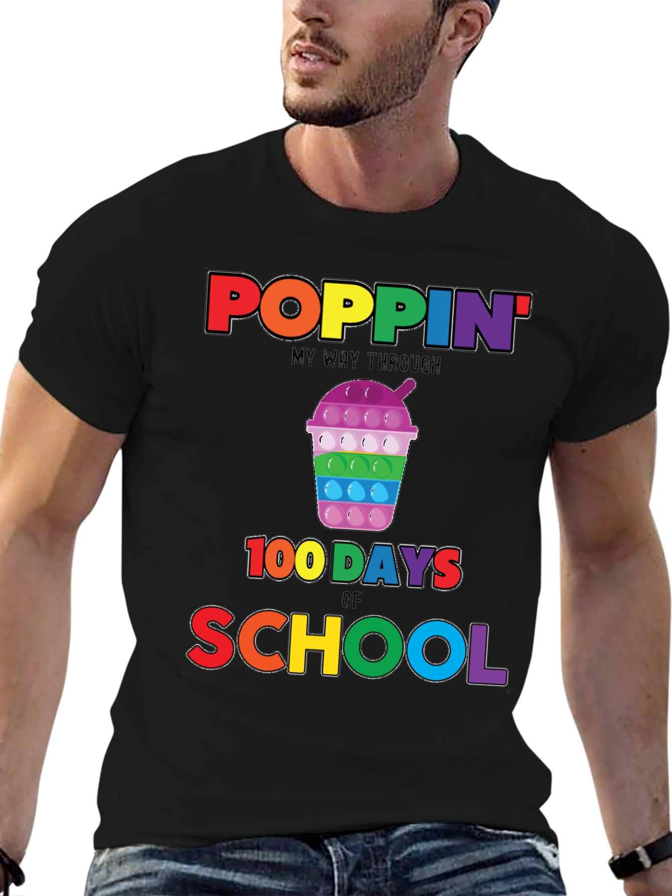 Poppin 100 Days of School Rainbow T-Shirt