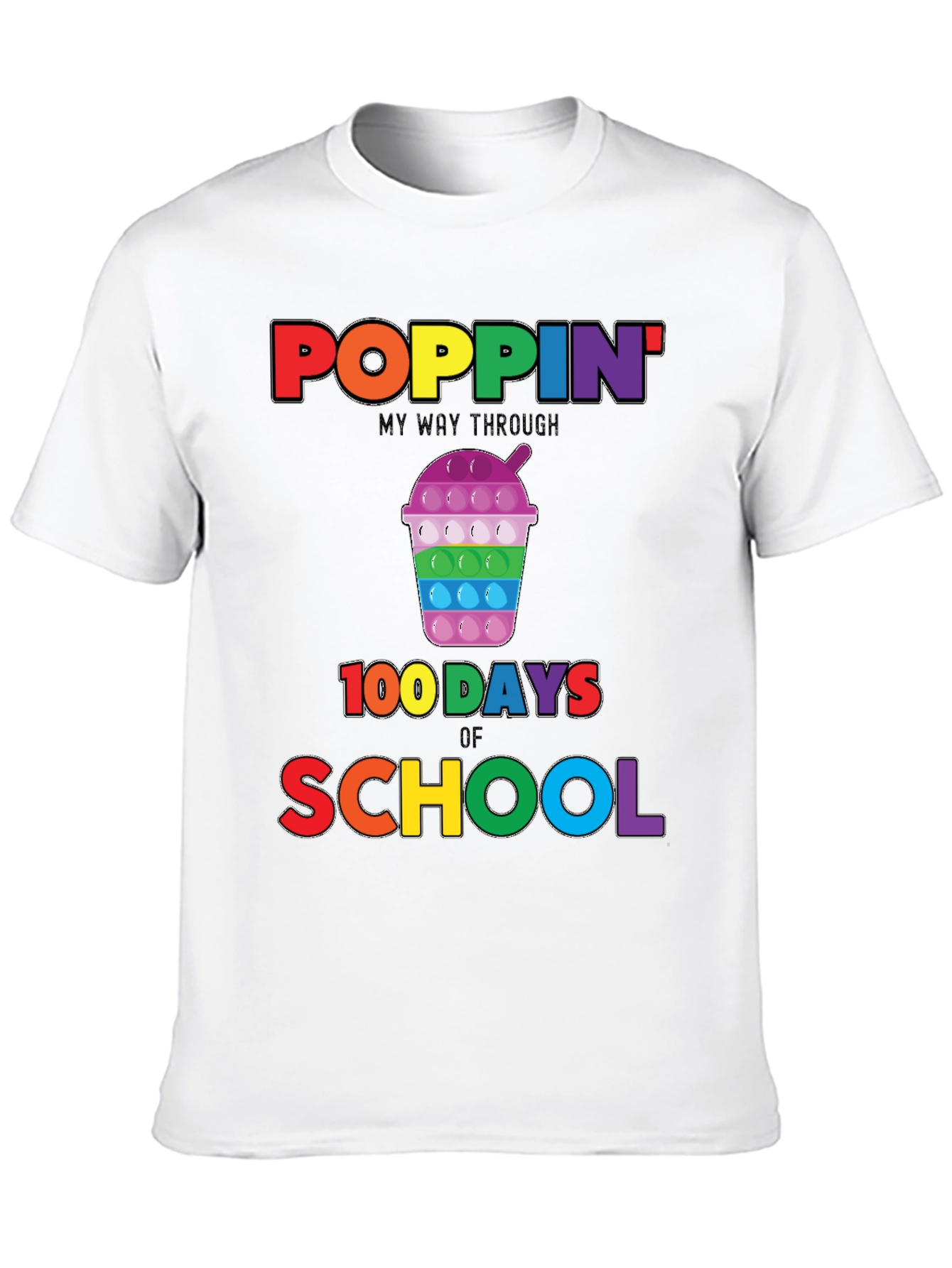 Poppin 100 Days of School Rainbow T-Shirt