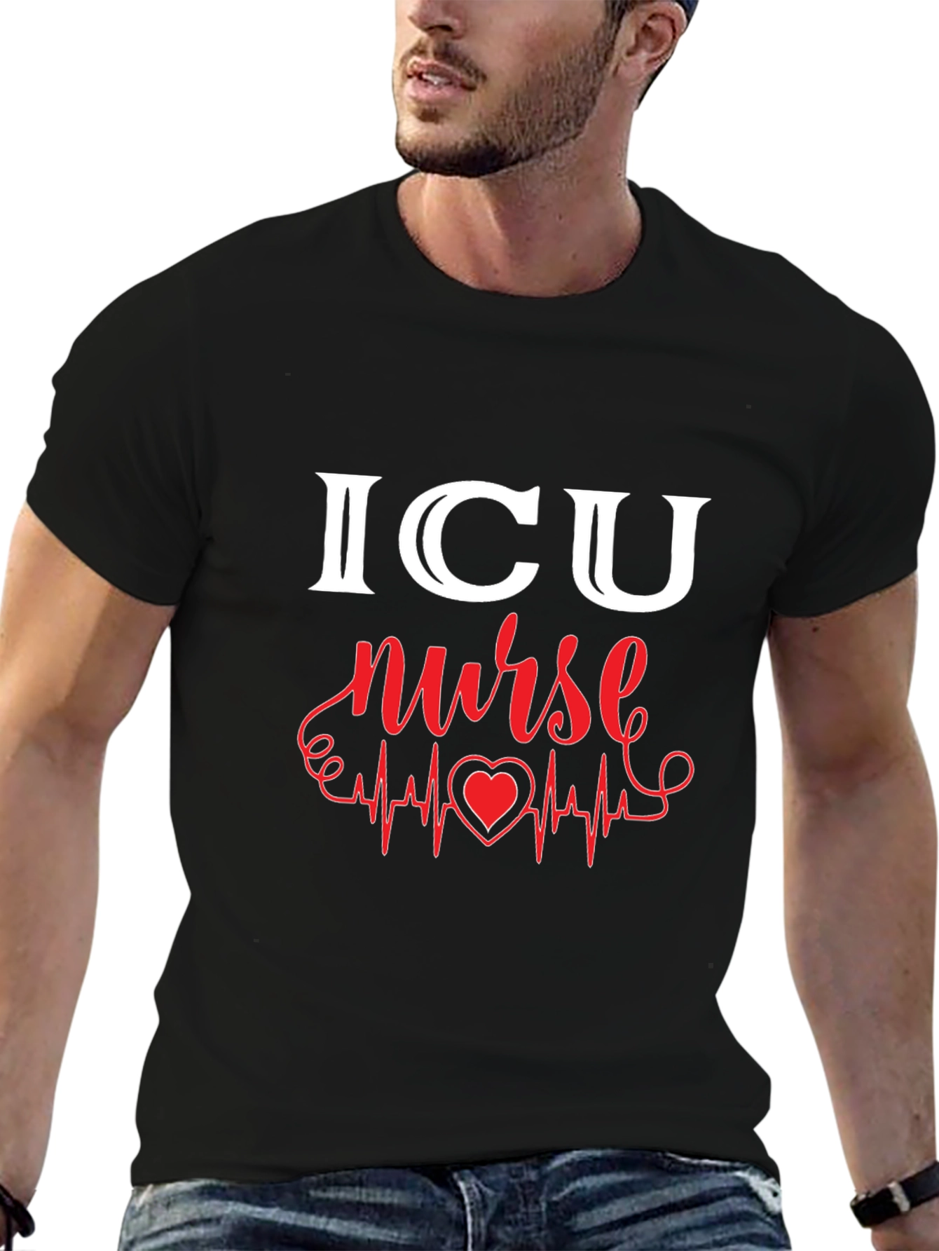 ICU Nurse Heartbeat T-Shirt - Medical Staff Tee