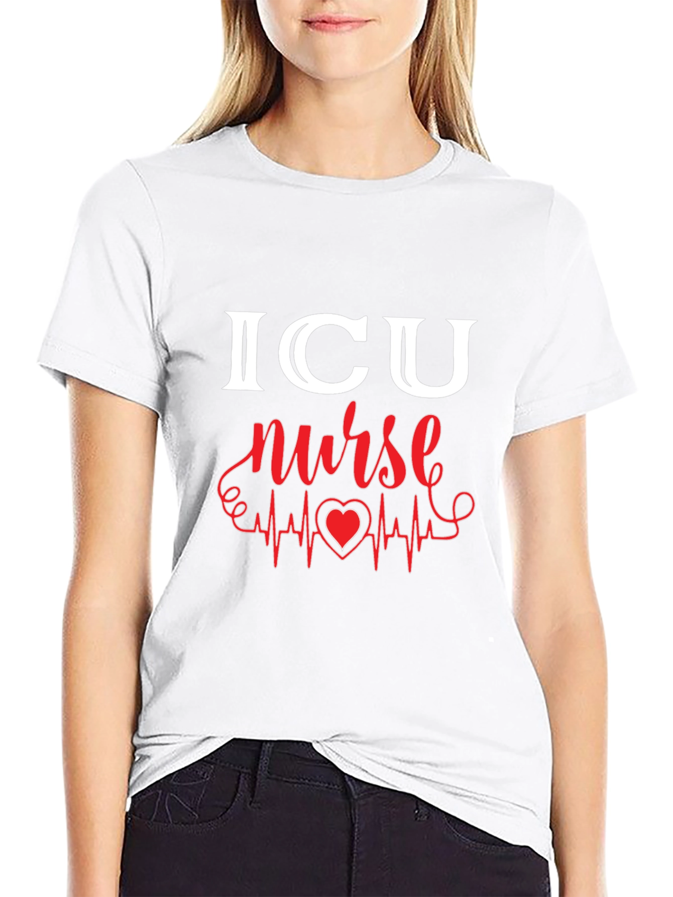 ICU Nurse Heartbeat T-Shirt - Medical Staff Tee