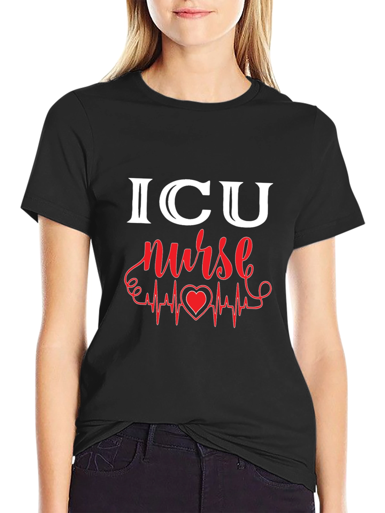 ICU Nurse Heartbeat T-Shirt - Medical Staff Tee