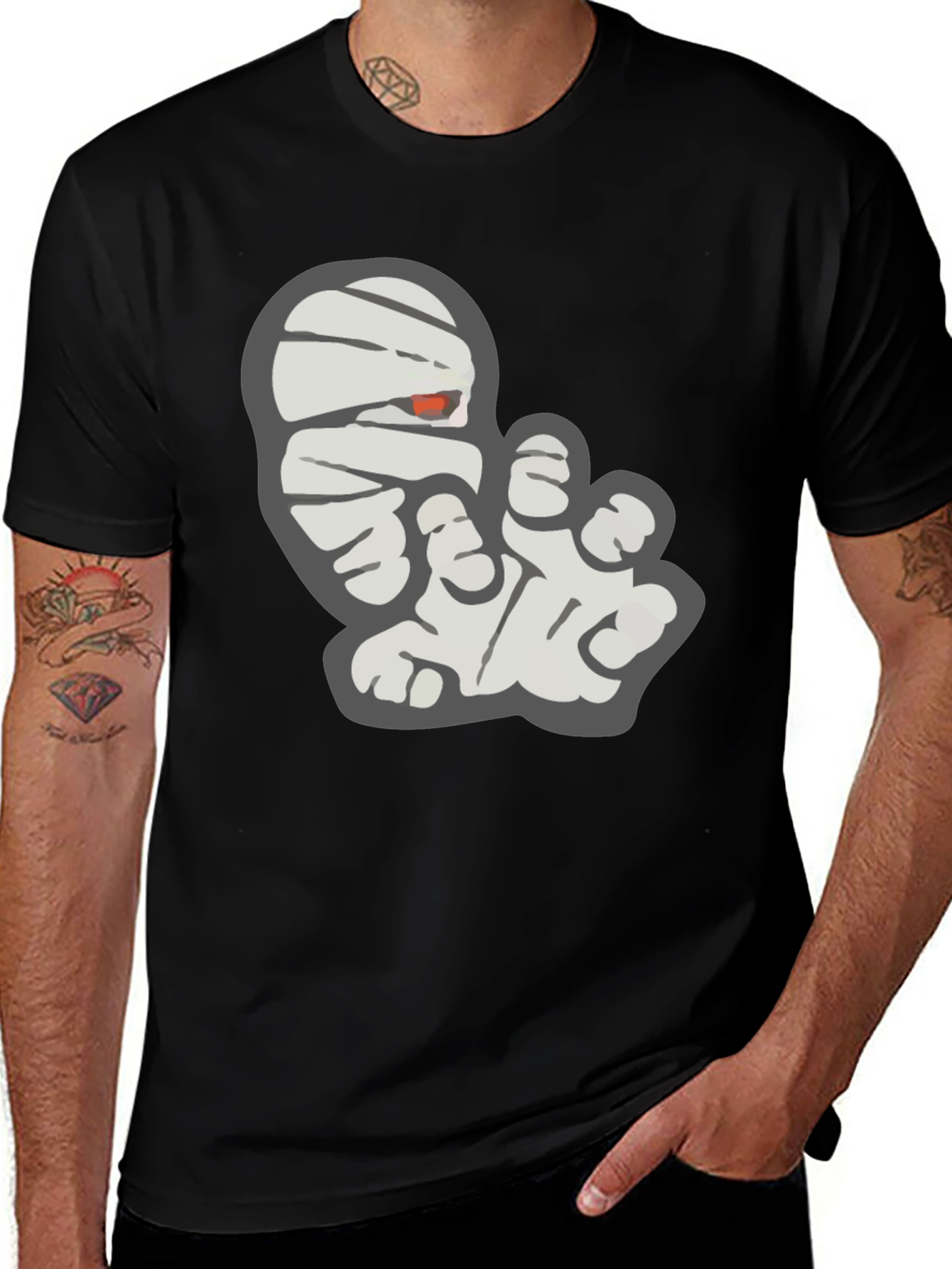 Mummy Graphic Tee - Halloween Novelty Shirt