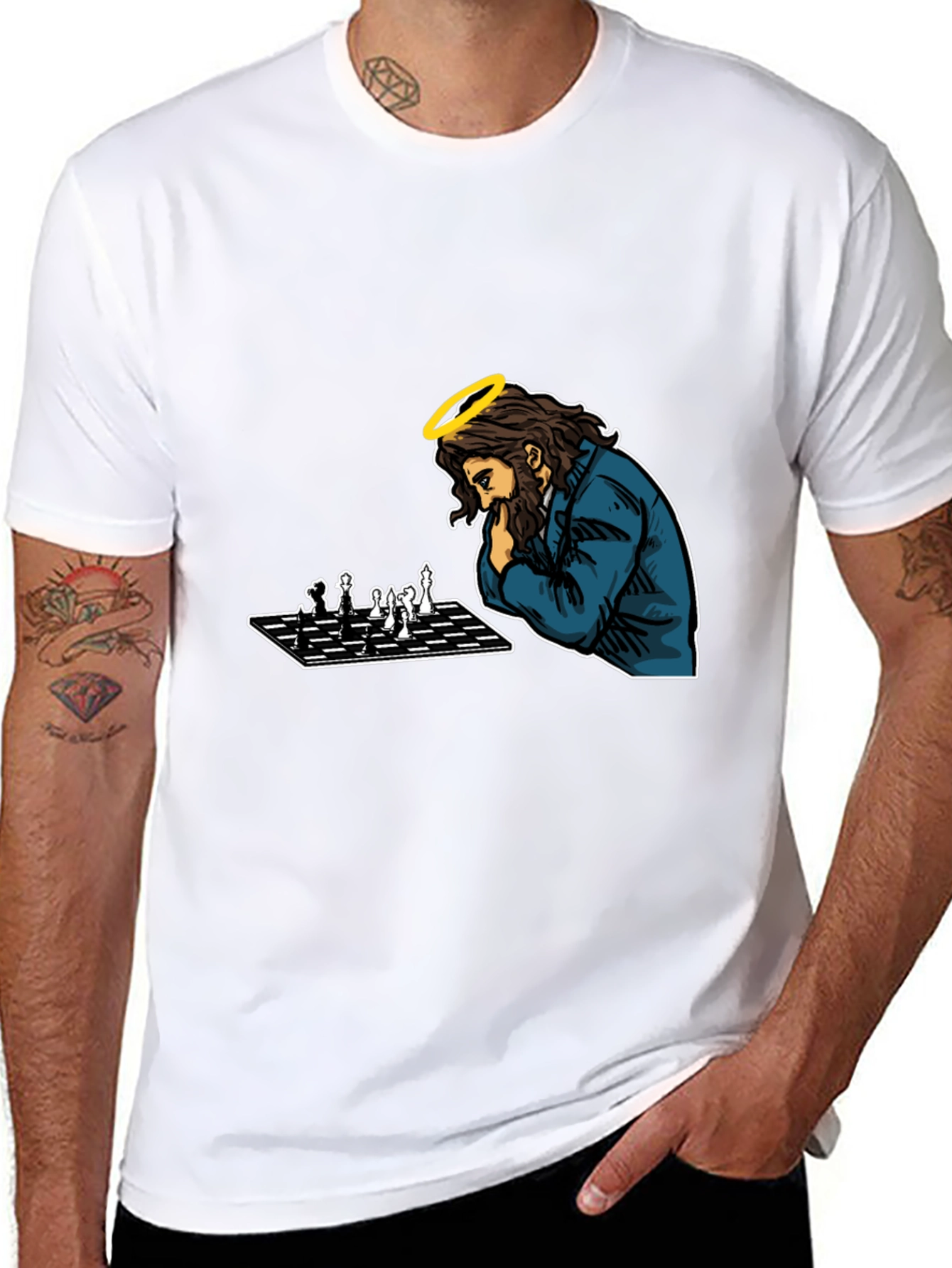 Jesus Chess T-Shirt - The Divine Strategist Tee