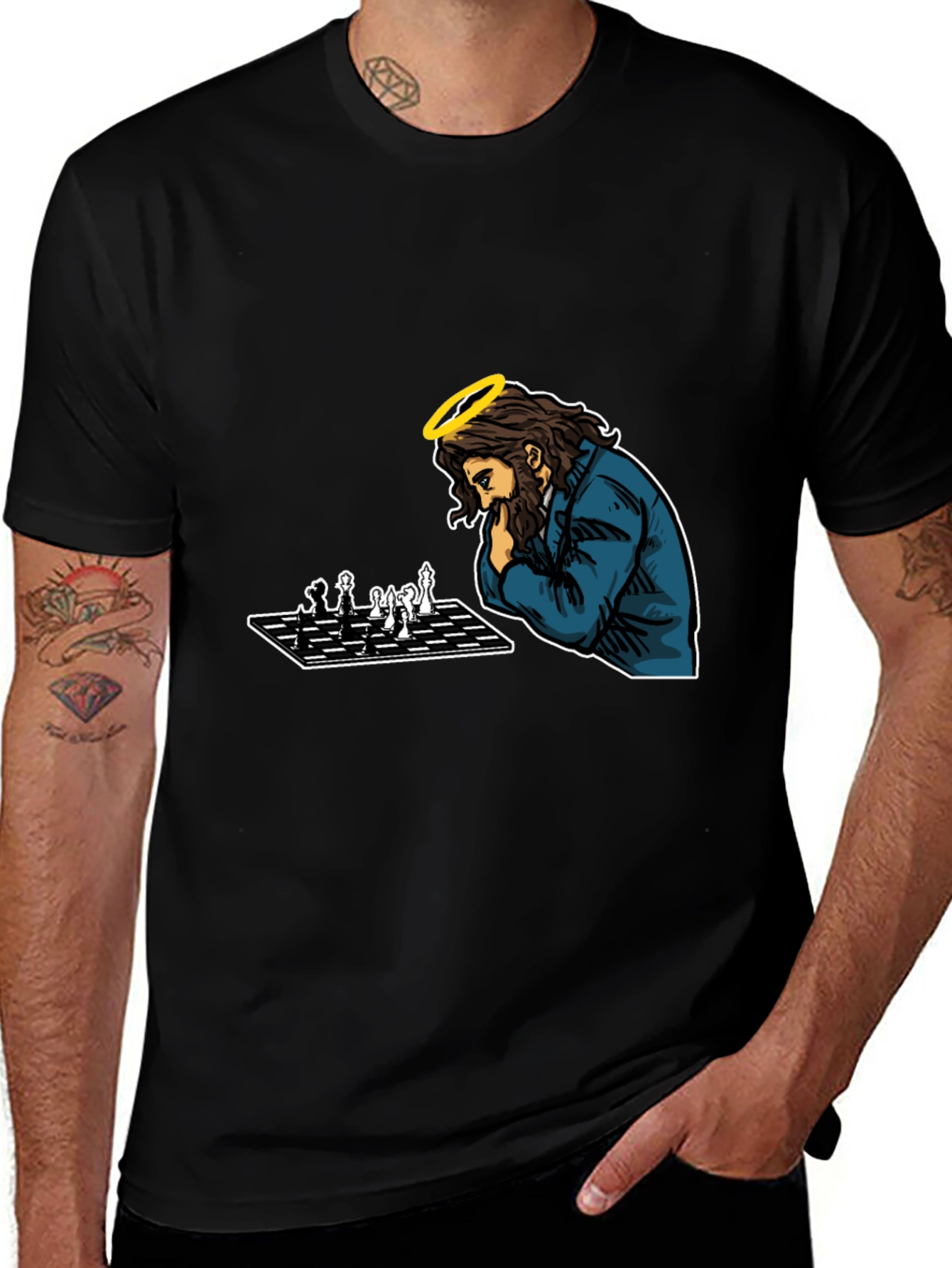 Jesus Chess T-Shirt - The Divine Strategist Tee