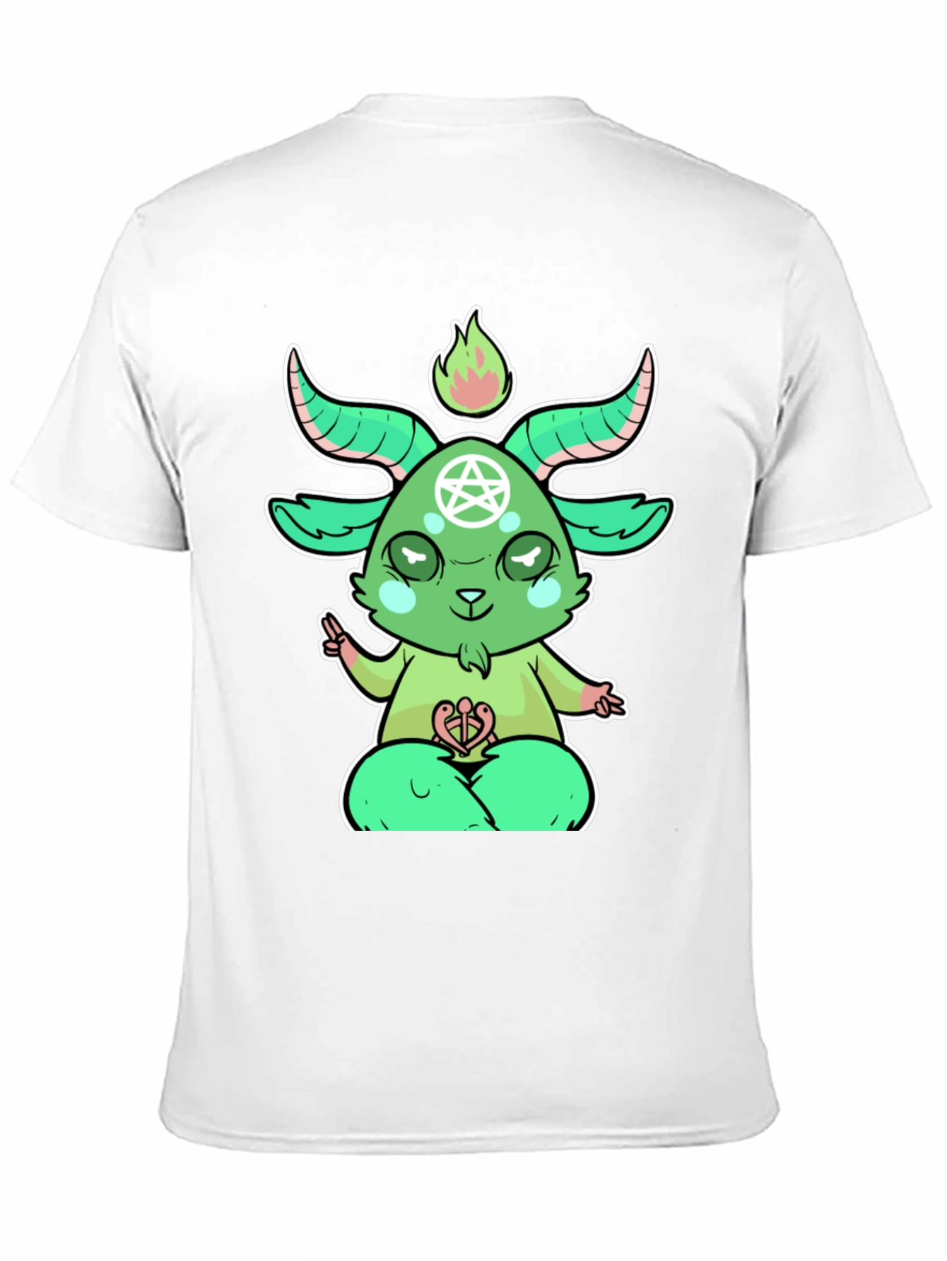 Cartoon Baphomet T-Shirt - Black Cotton Tee