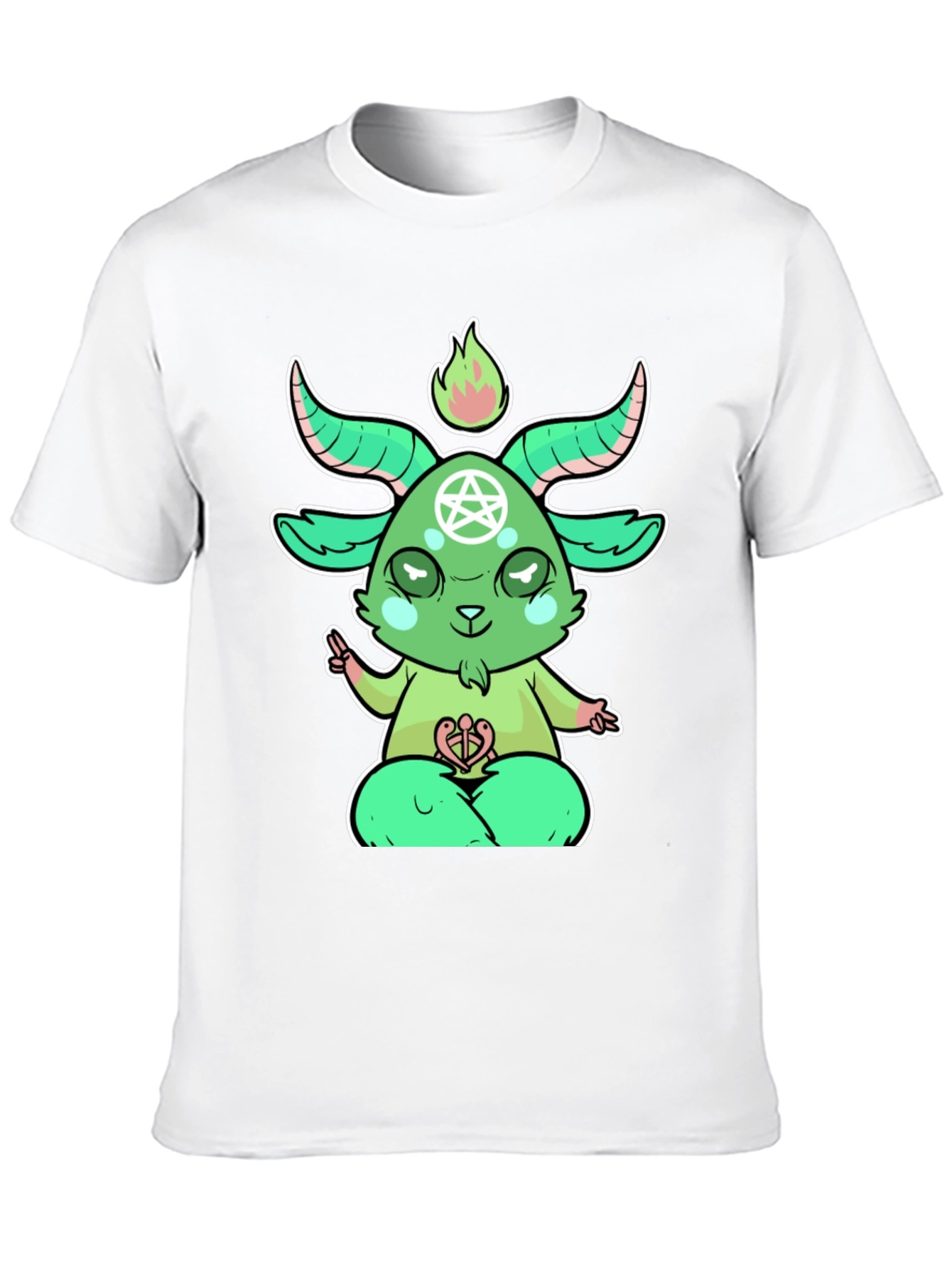 Cartoon Baphomet T-Shirt - Black Cotton Tee