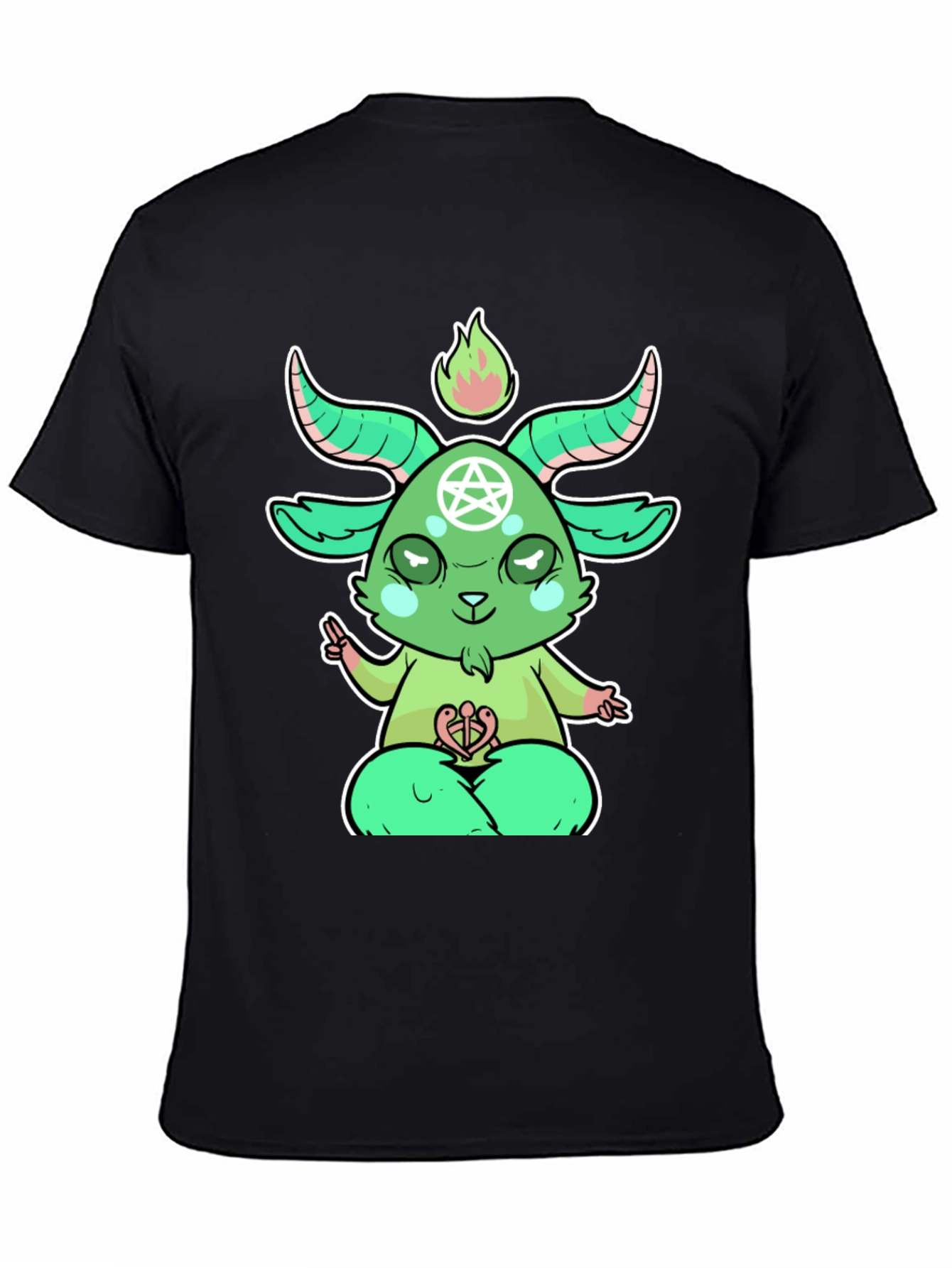 Cartoon Baphomet T-Shirt - Black Cotton Tee