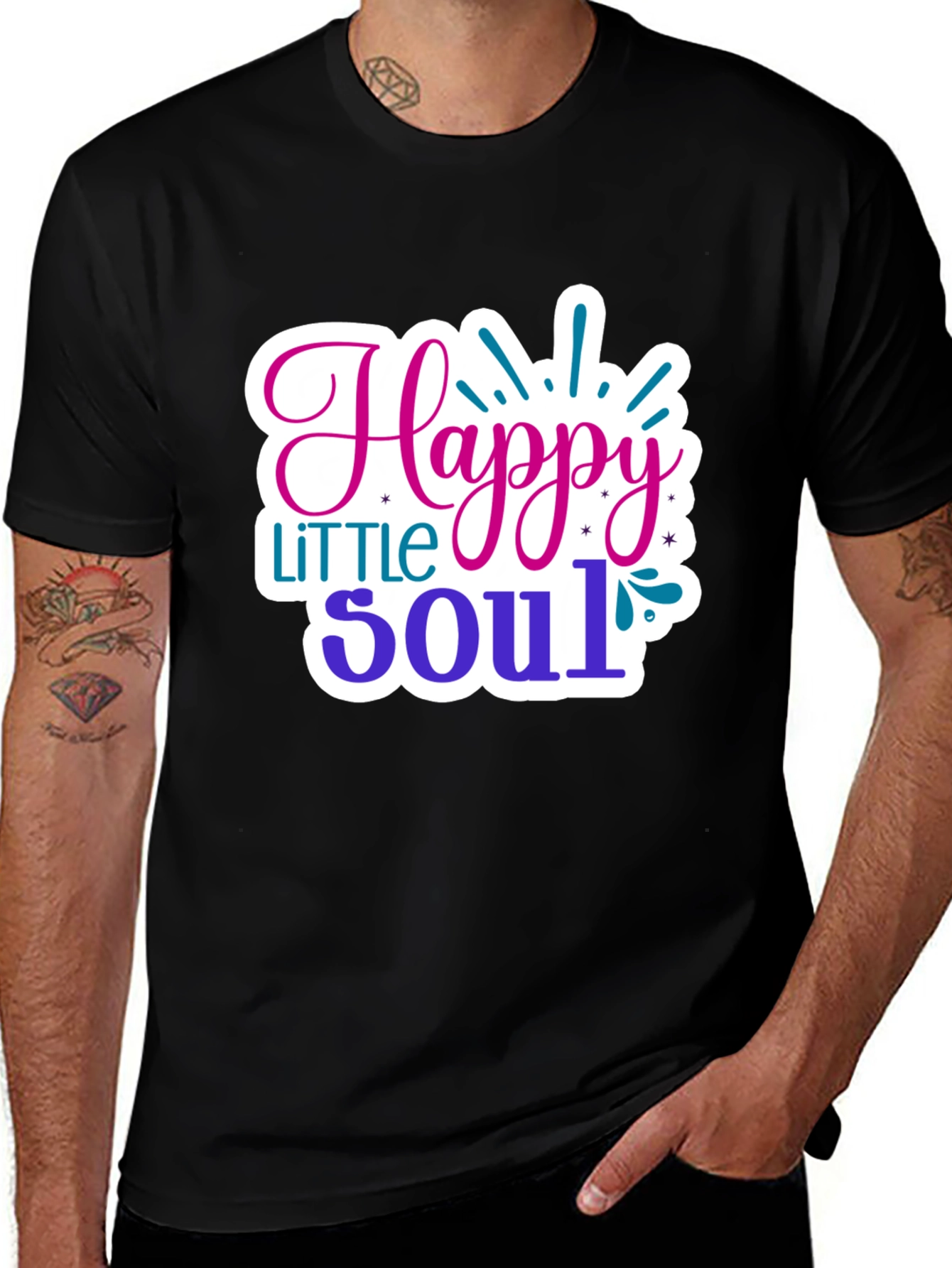 Happy Little Soul Black T-Shirt
