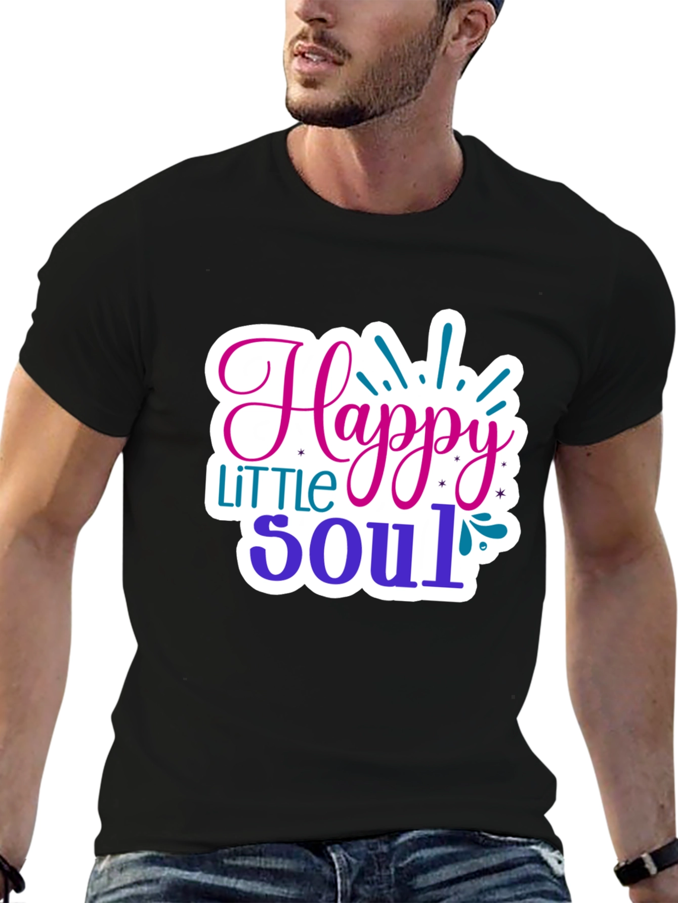 Happy Little Soul Black T-Shirt
