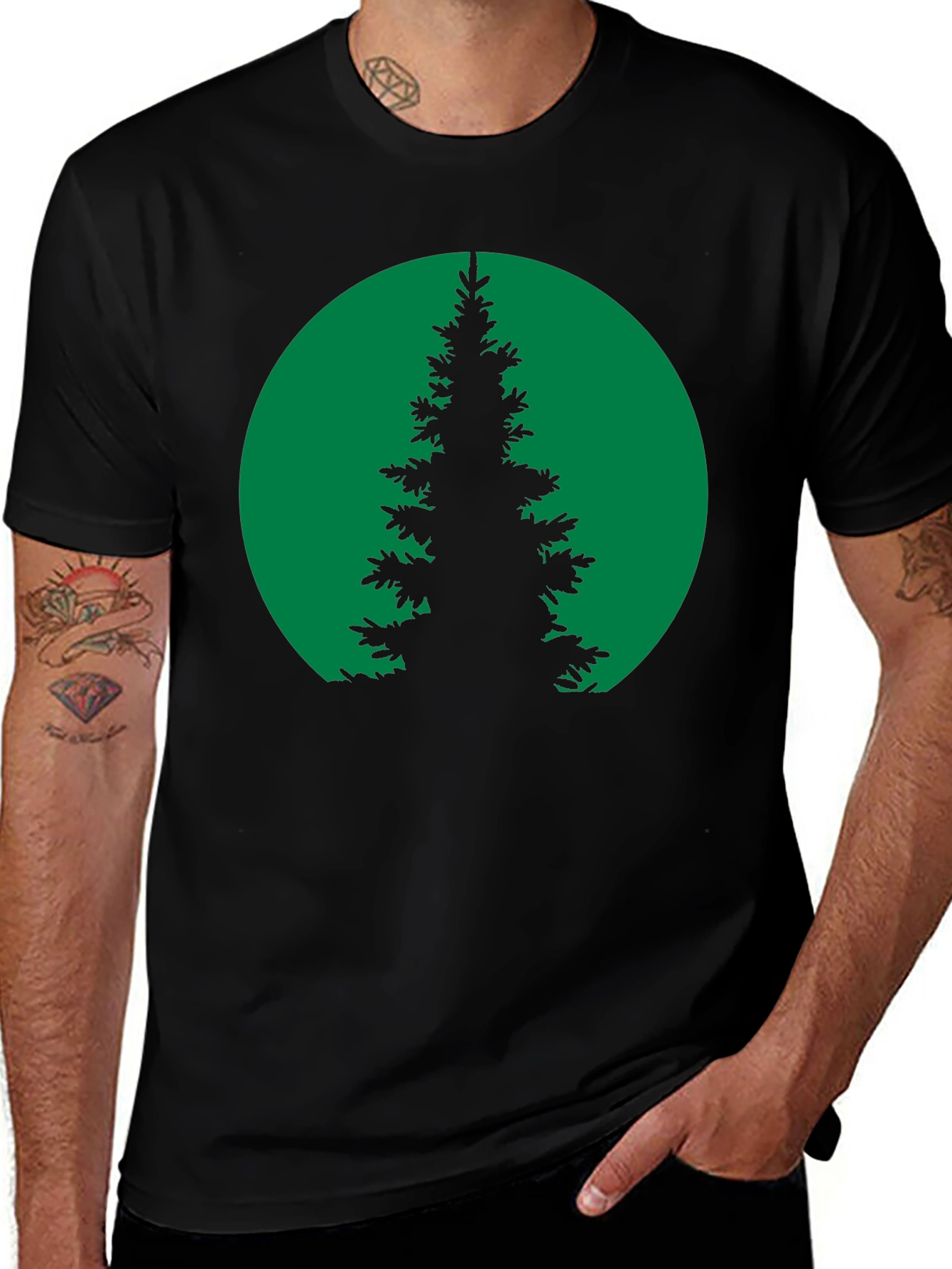 Nature Silhouette T-Shirt - Green Tree