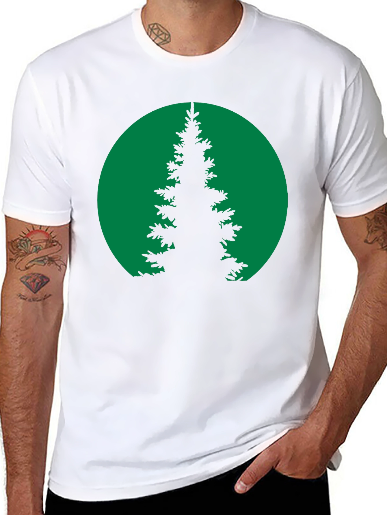 Nature Silhouette T-Shirt - Green Tree