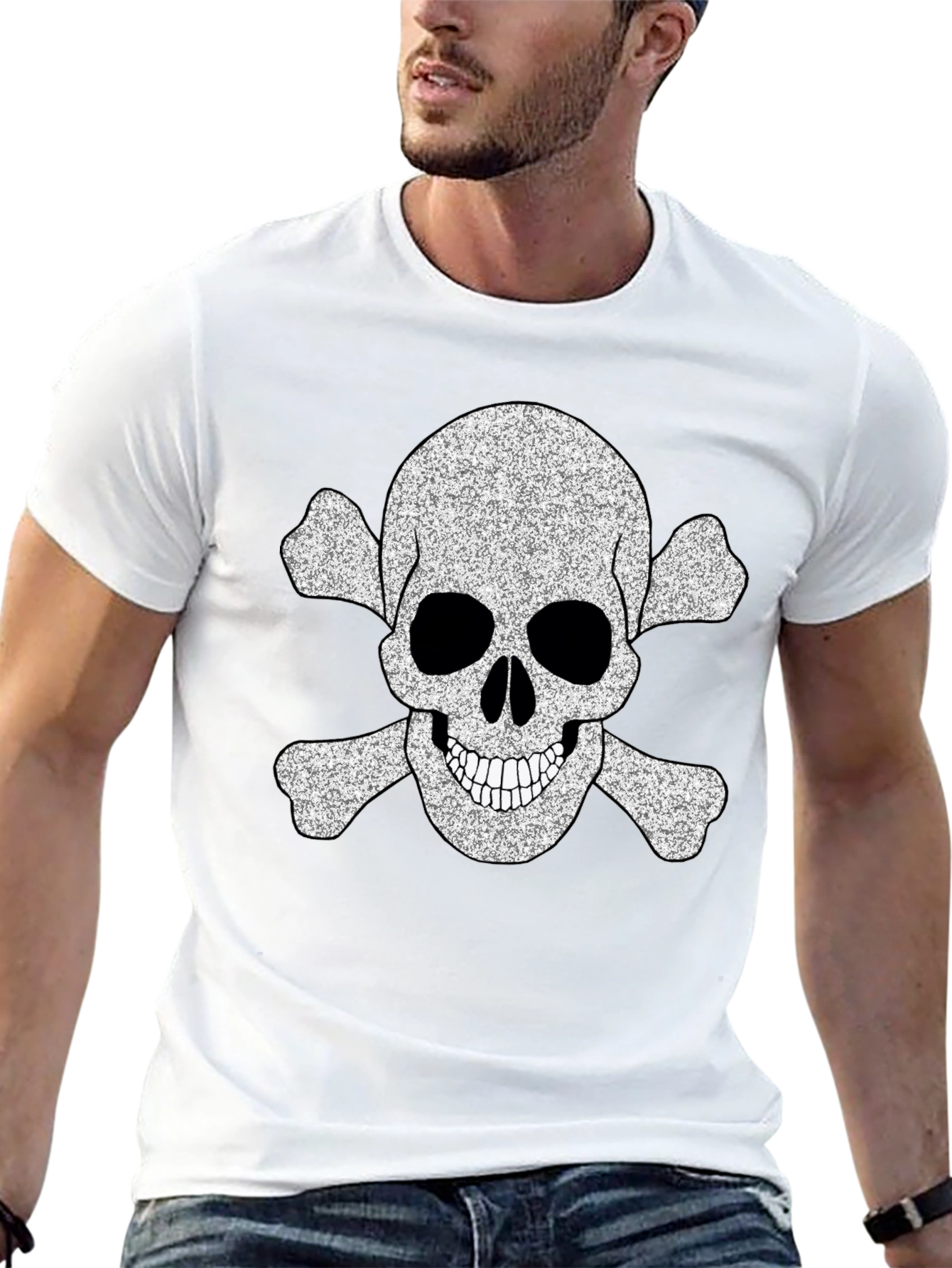 Skull & Crossbones Graphic Tee - Black