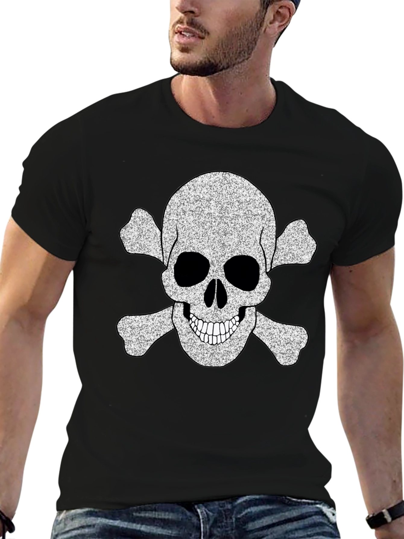 Skull & Crossbones Graphic Tee - Black
