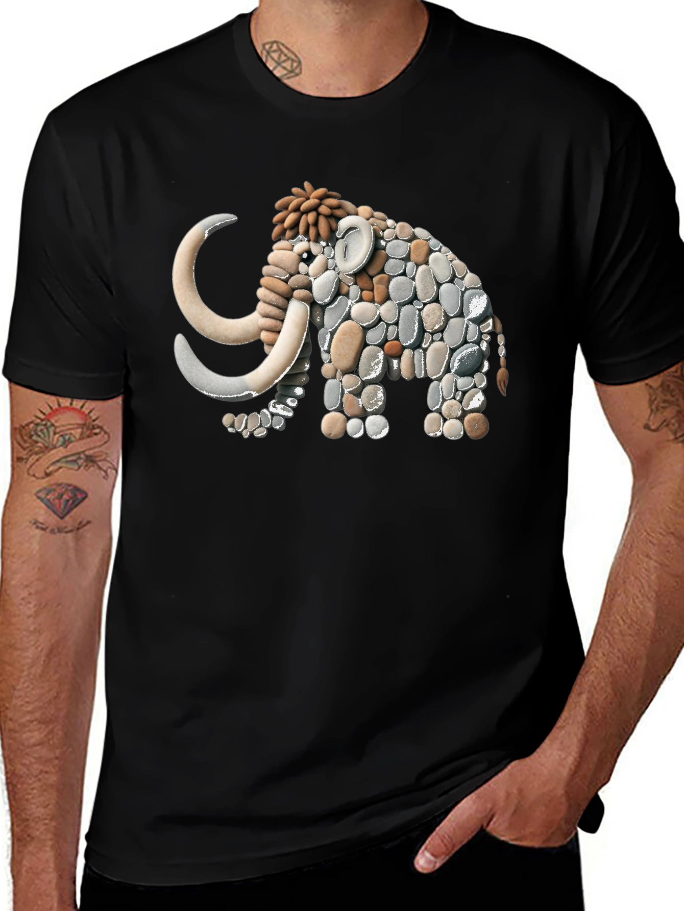Stone Mammoth Graphic Tee - Unique Art Design!