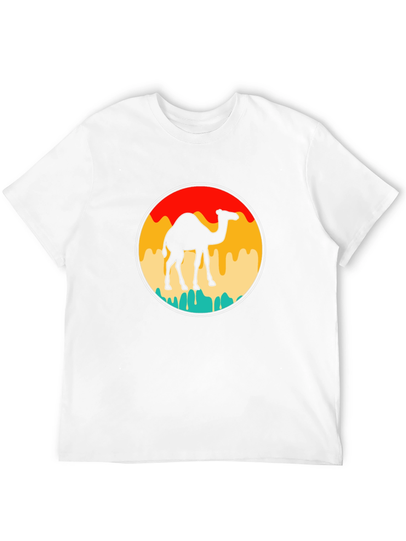 Retro Camel Graphic Tee - Black Cotton T-Shirt