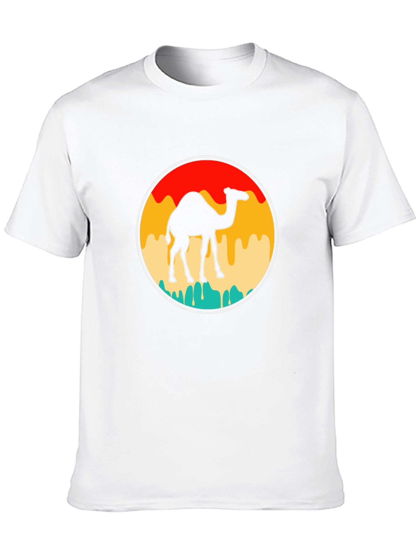 Retro Camel Graphic Tee - Black Cotton T-Shirt