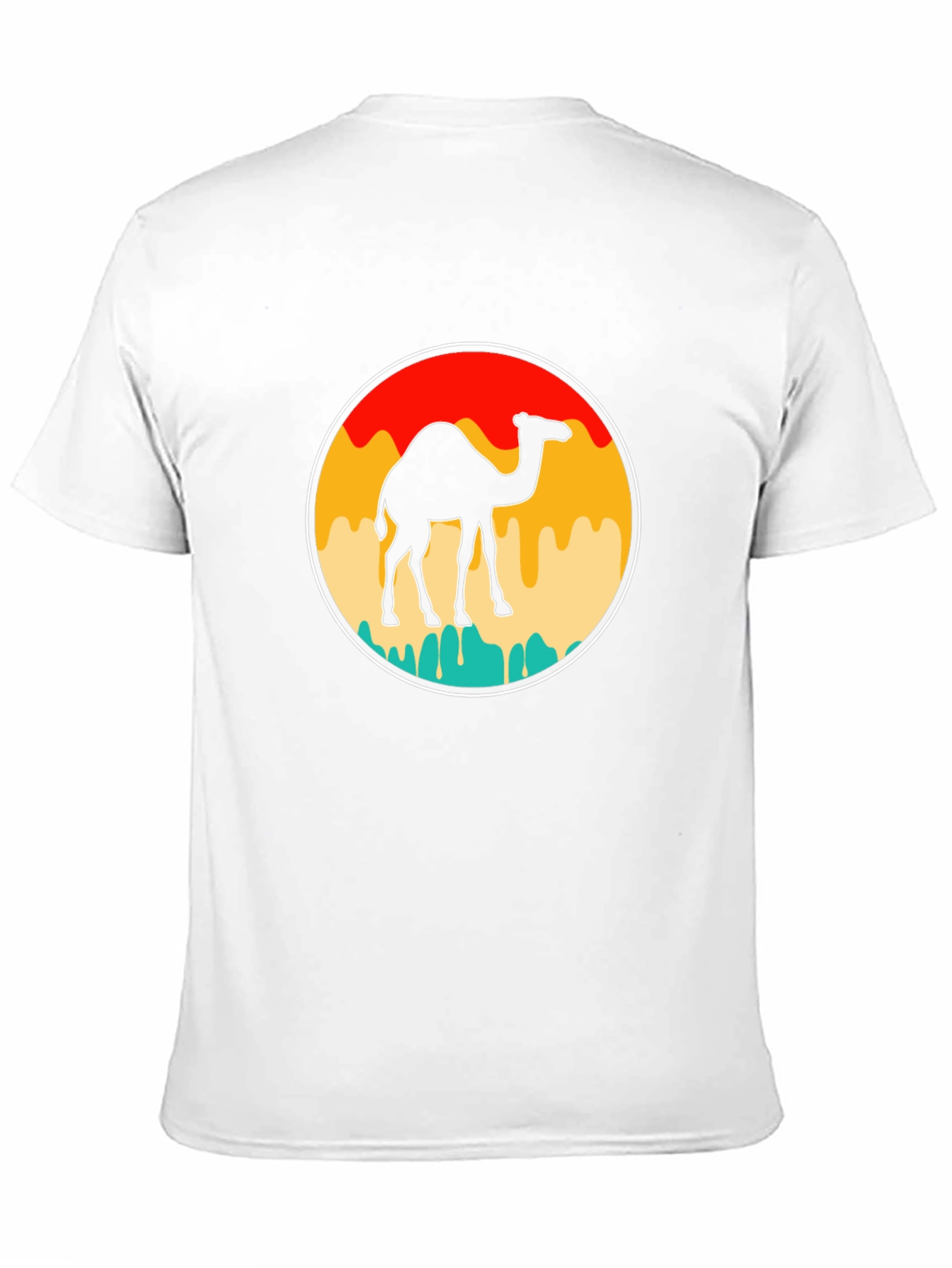 Retro Camel Graphic Tee - Black Cotton T-Shirt