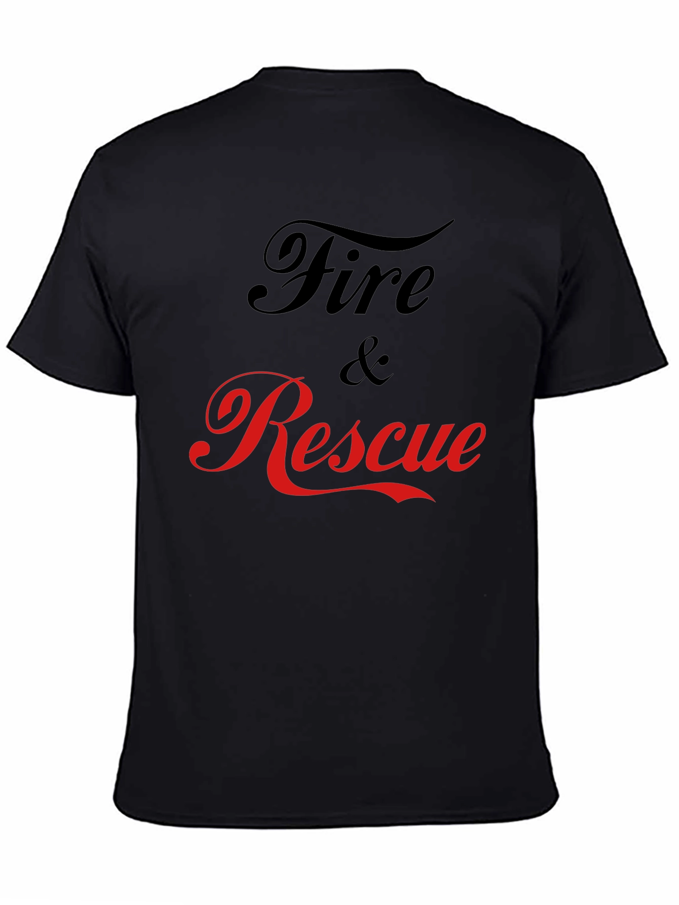 Fire & Rescue Graphic T-Shirt - Black Cotton Tee