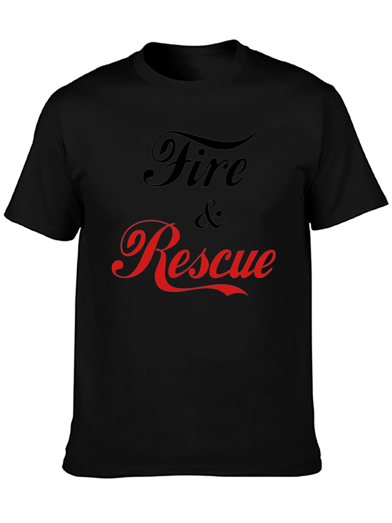 Fire & Rescue Graphic T-Shirt - Black Cotton Tee