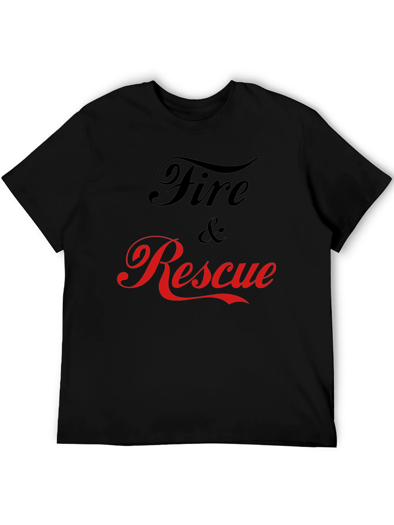Fire & Rescue Graphic T-Shirt - Black Cotton Tee