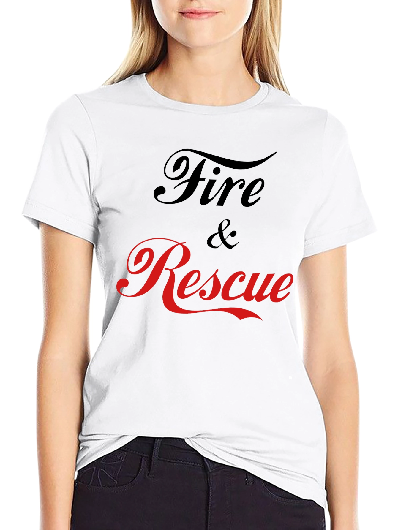 Fire & Rescue Graphic T-Shirt - Black Cotton Tee
