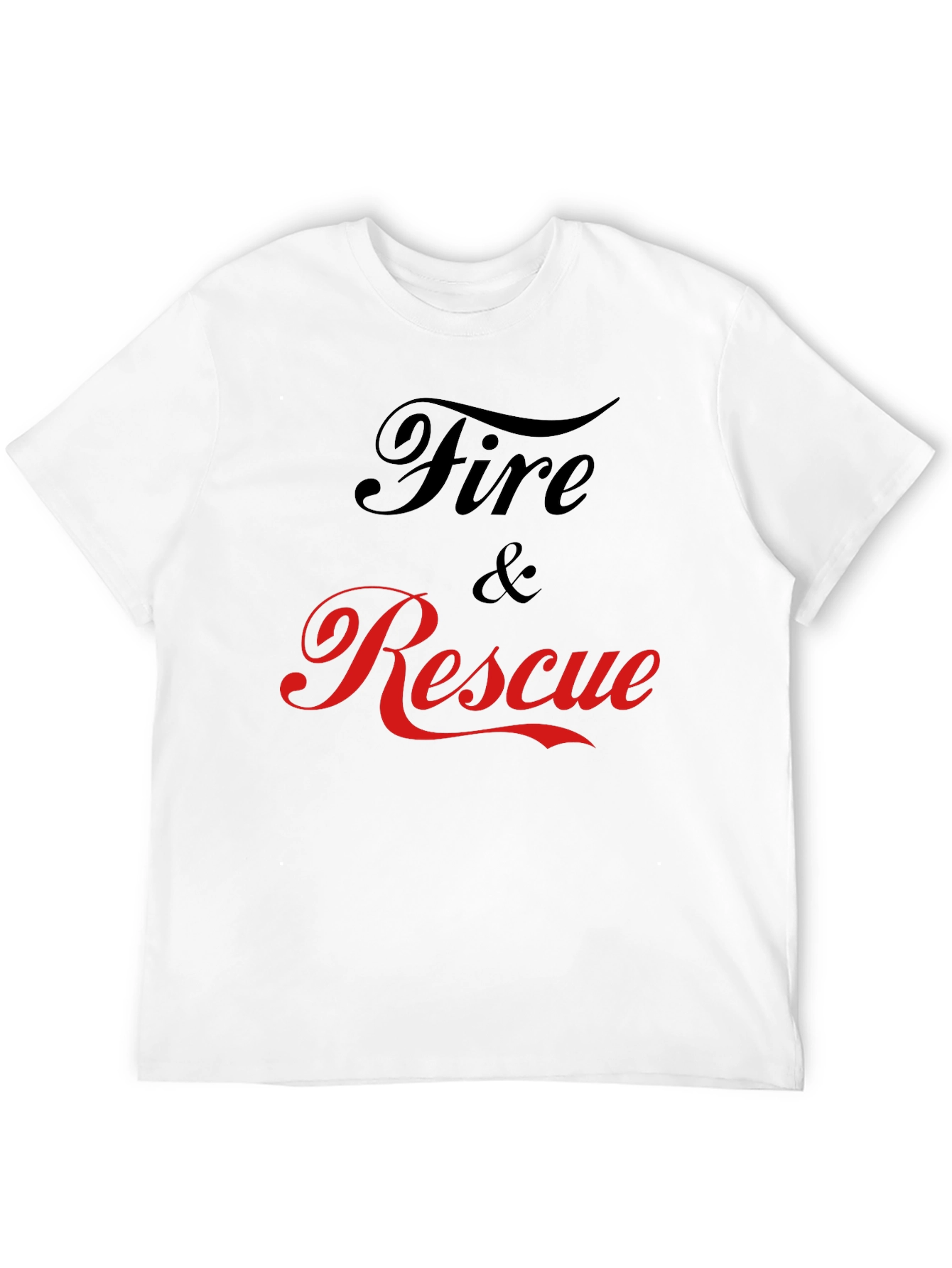 Fire & Rescue Graphic T-Shirt - Black Cotton Tee