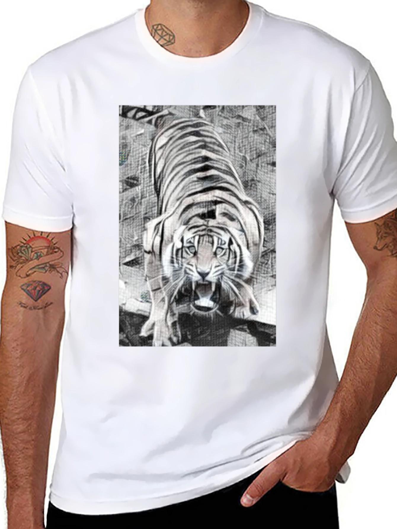 Tiger Graphic Print T-Shirt
