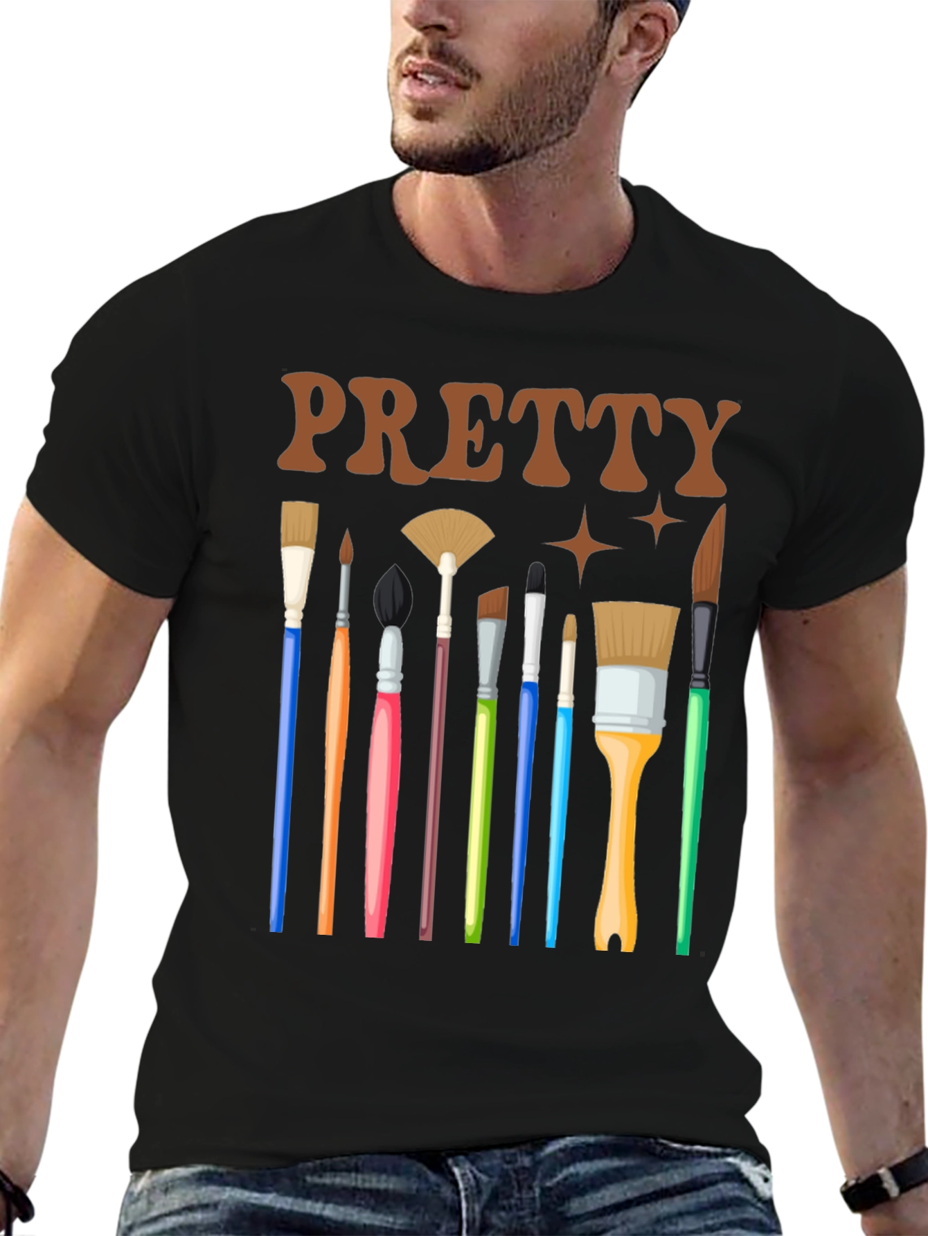 Pretty Paintbrush Tee - Artsy Graphic T-Shirt