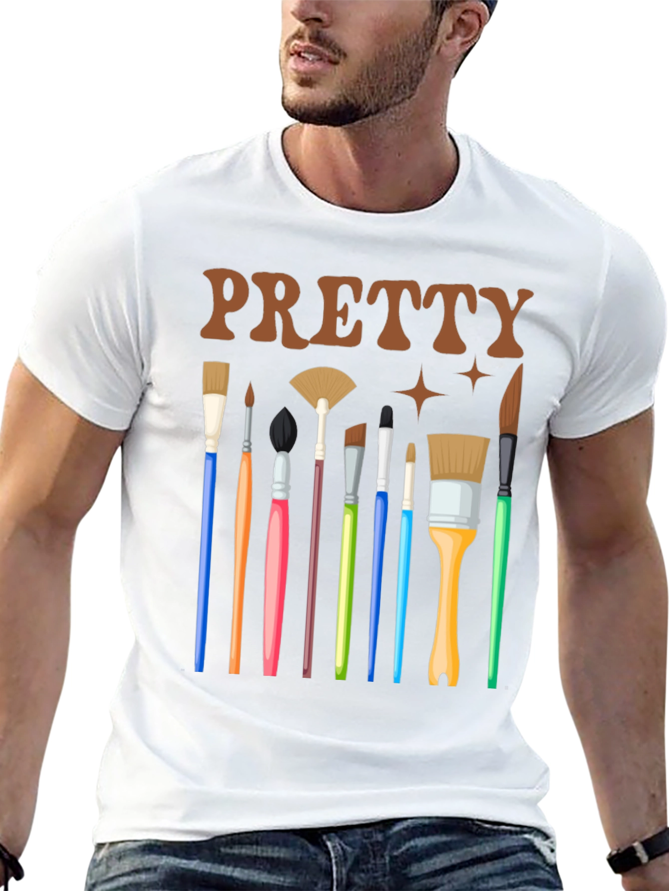 Pretty Paintbrush Tee - Artsy Graphic T-Shirt