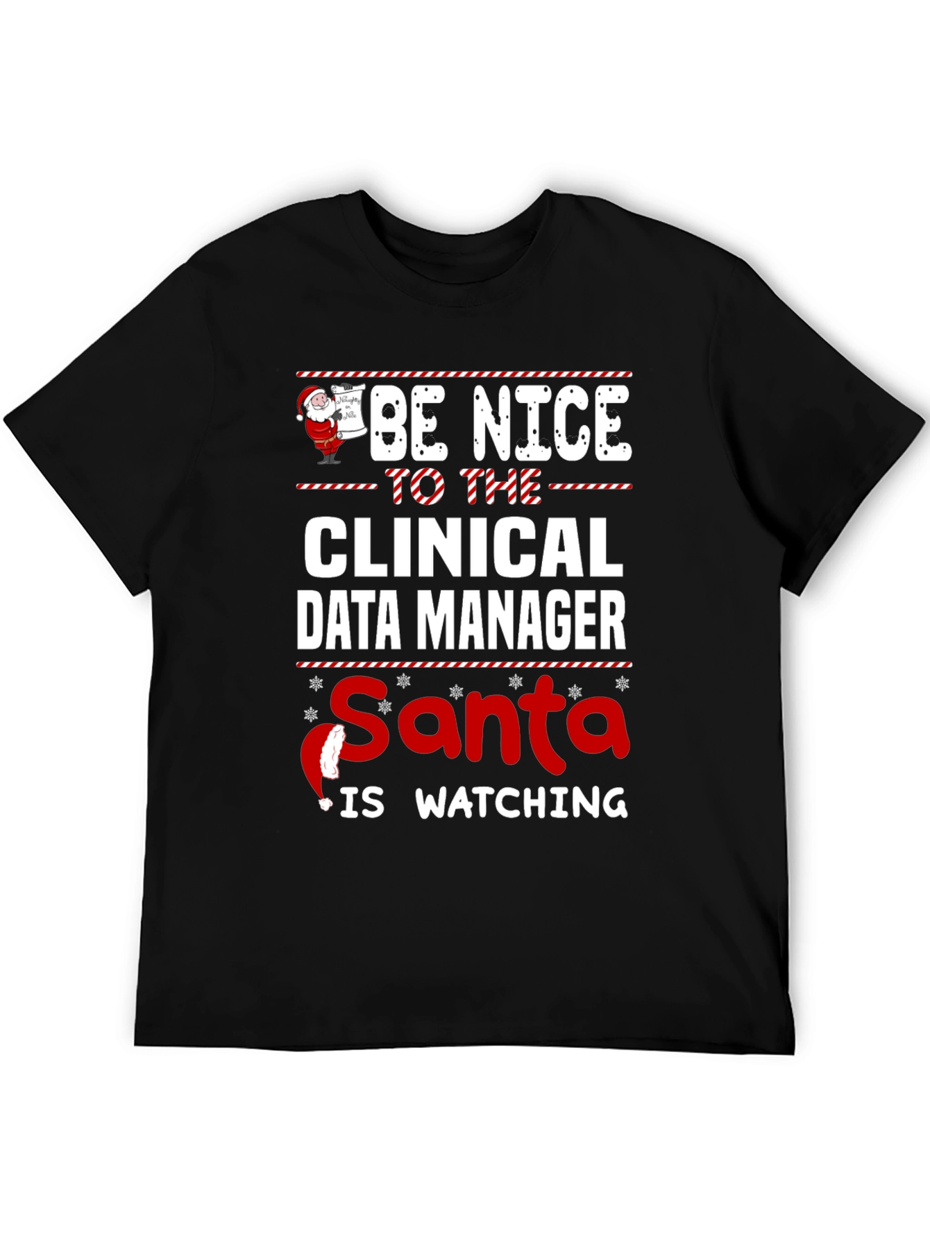 Clinical Data Manager Santa Watching T-Shirt