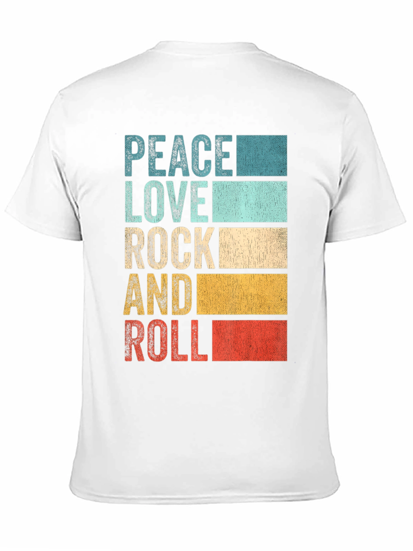 Retro Peace Love Rock & Roll Graphic T-Shirt