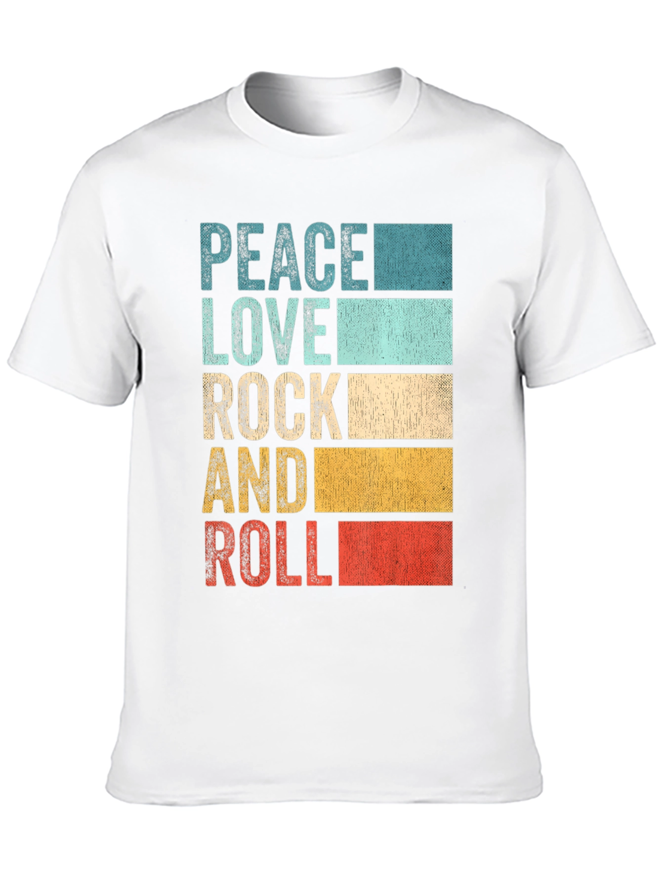 Retro Peace Love Rock & Roll Graphic T-Shirt