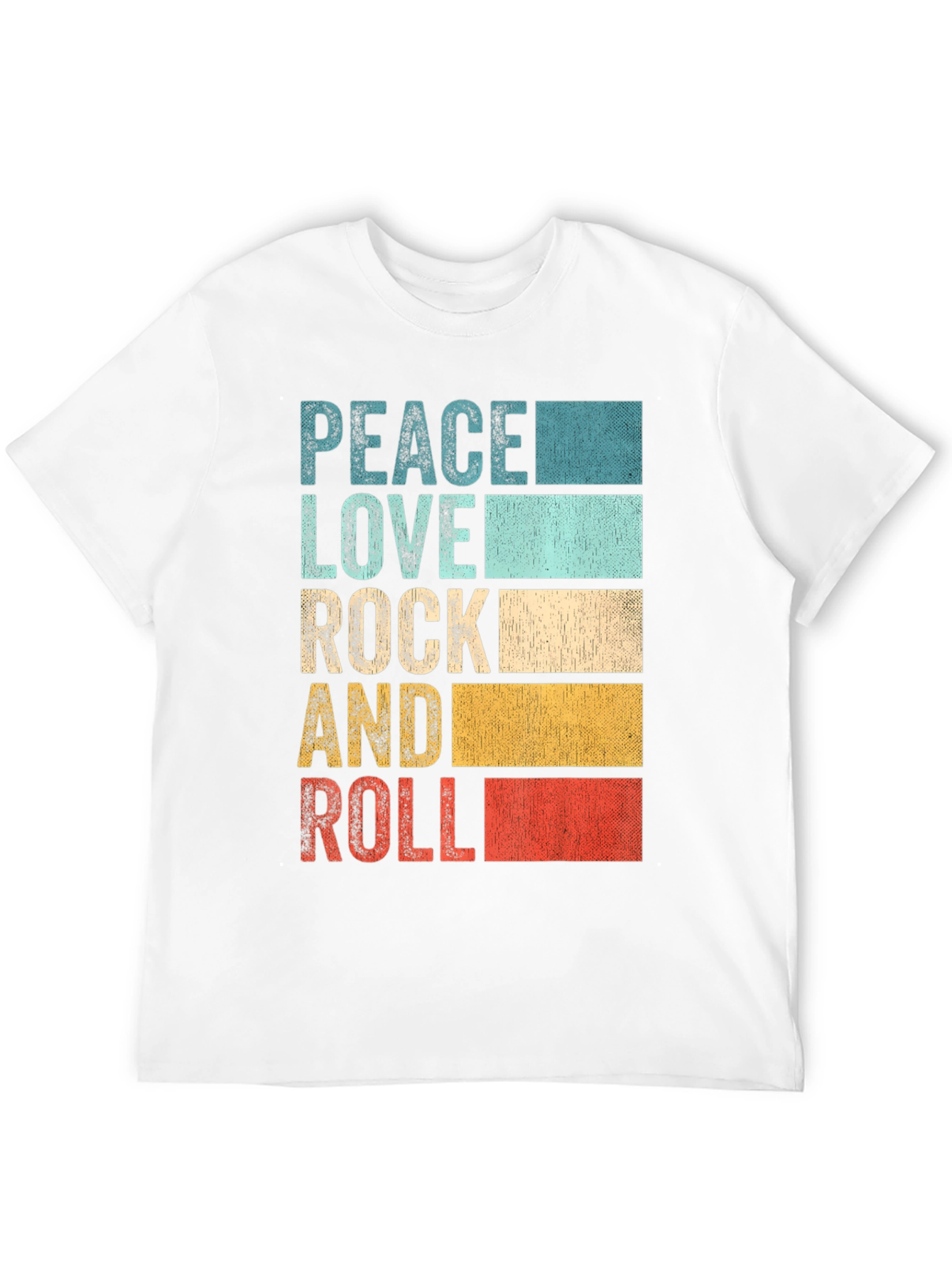 Retro Peace Love Rock & Roll Graphic T-Shirt