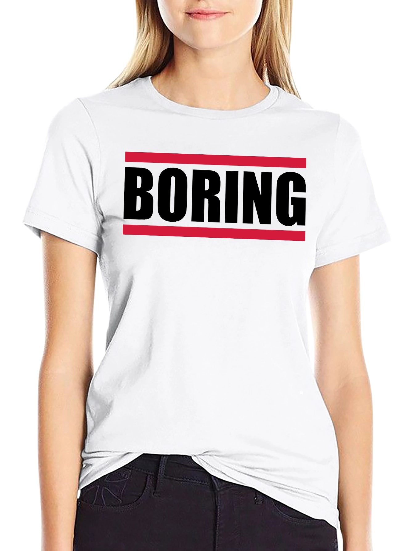 Boring Graphic T-Shirt - Mens Black Tee