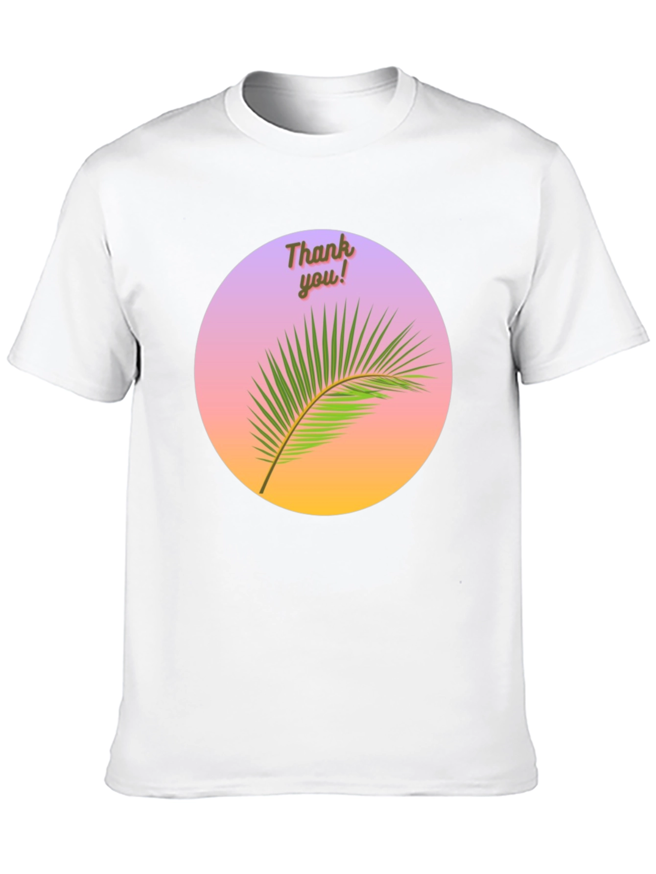 Thank You Palm Graphic Tee - Black Cotton T-Shirt