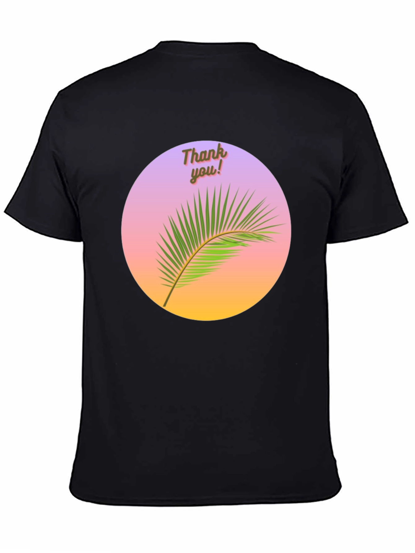 Thank You Palm Graphic Tee - Black Cotton T-Shirt