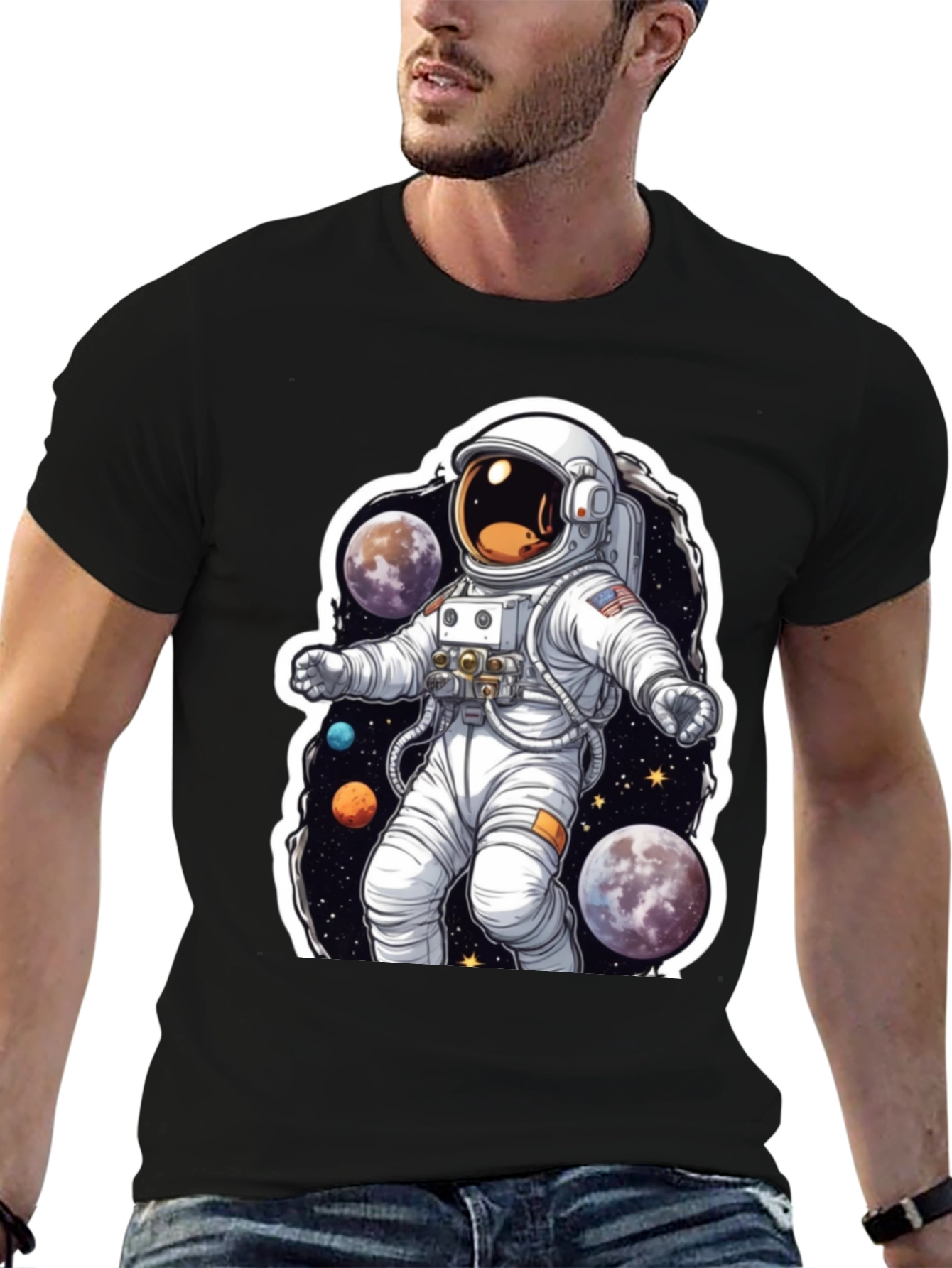 Astronaut Galaxy Graphic Tee - Cosmic Style