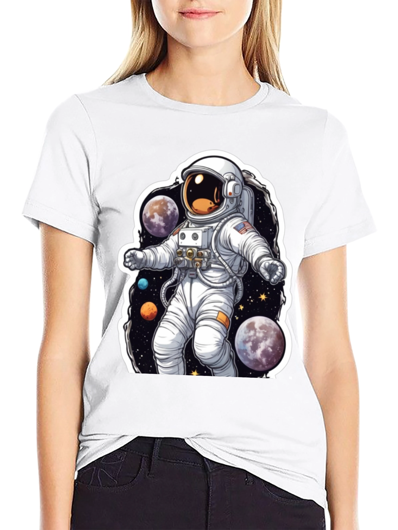 Astronaut Galaxy Graphic Tee - Cosmic Style