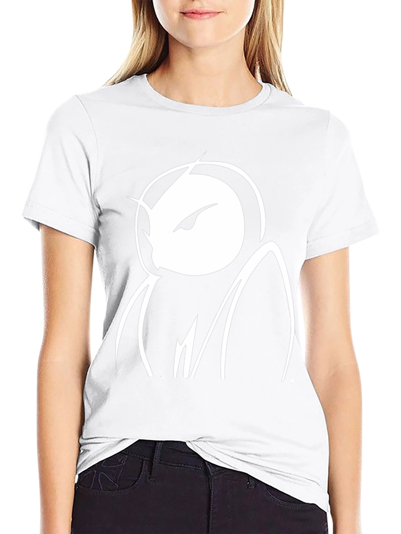 Abstract Owl Graphic Black T-Shirt