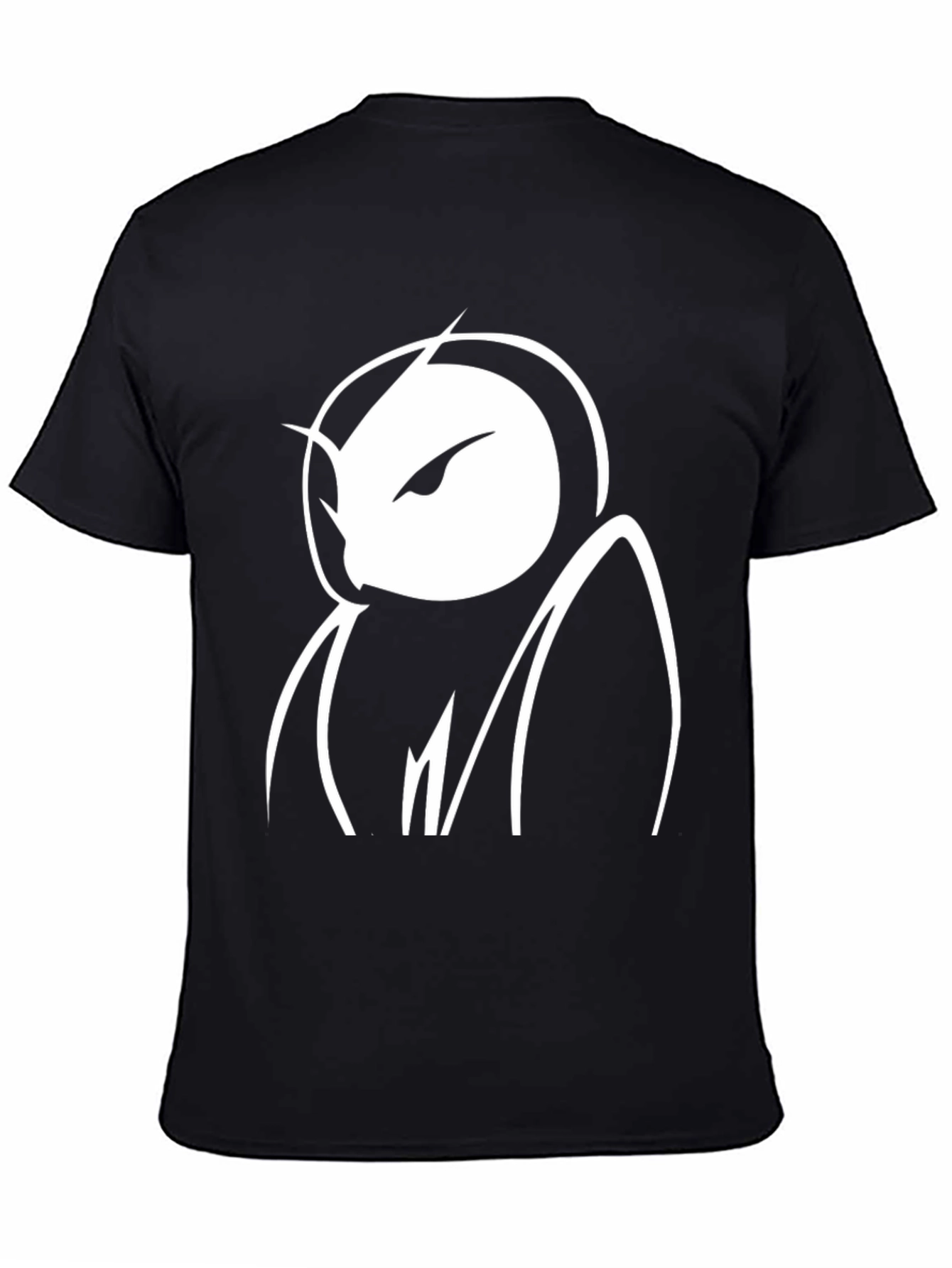 Abstract Owl Graphic Black T-Shirt