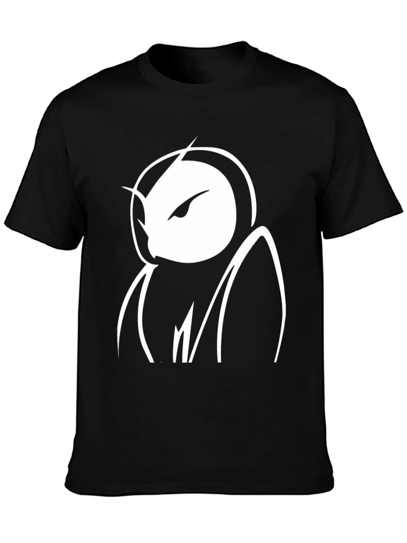 Abstract Owl Graphic Black T-Shirt