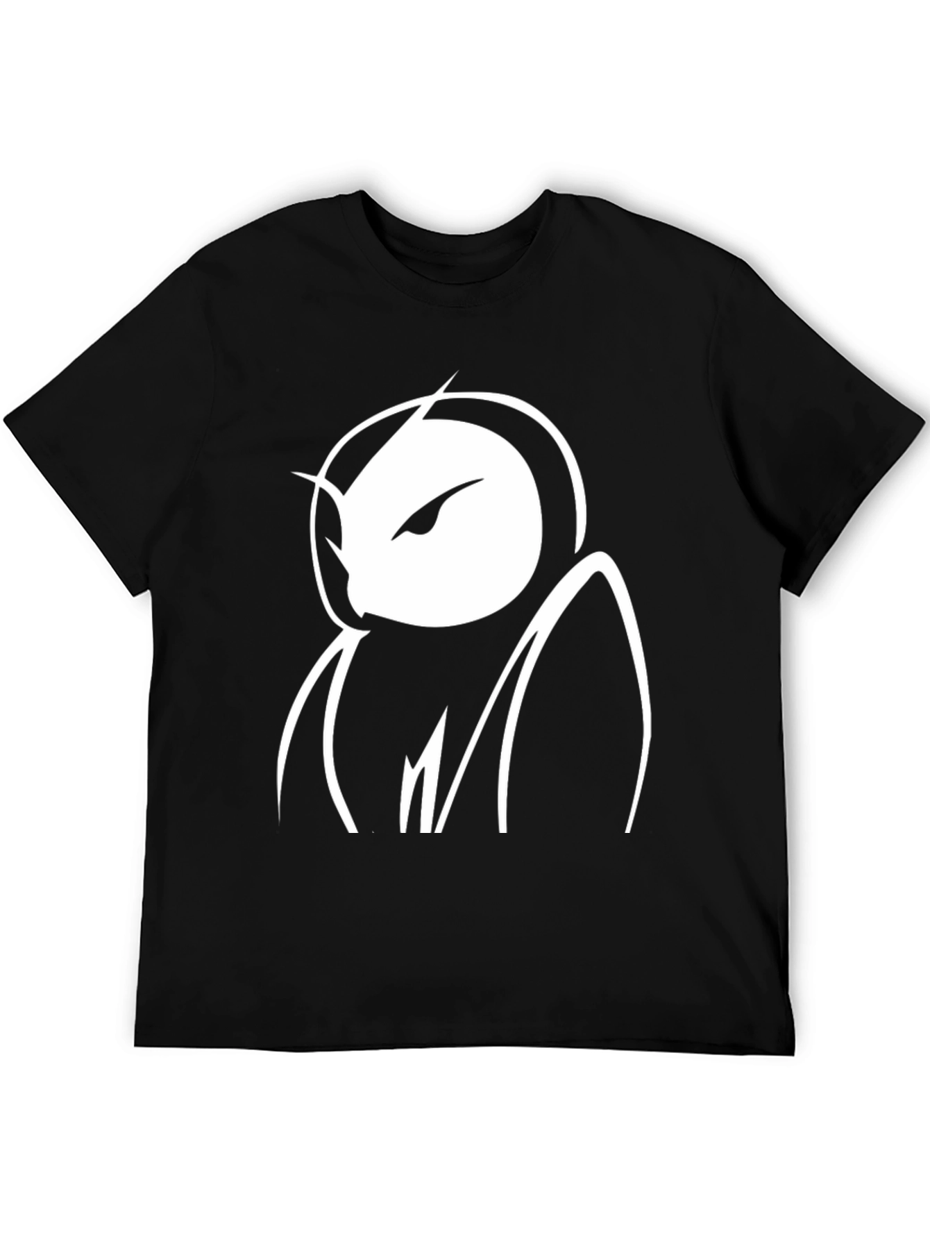 Abstract Owl Graphic Black T-Shirt