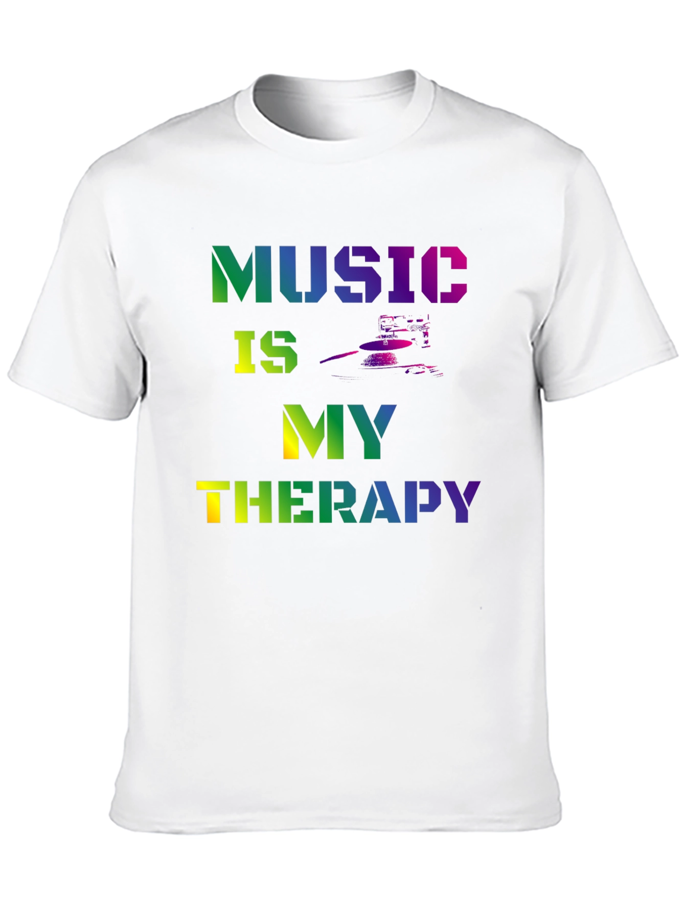 Music is My Therapy Graphic Tee - Black T-Shirt