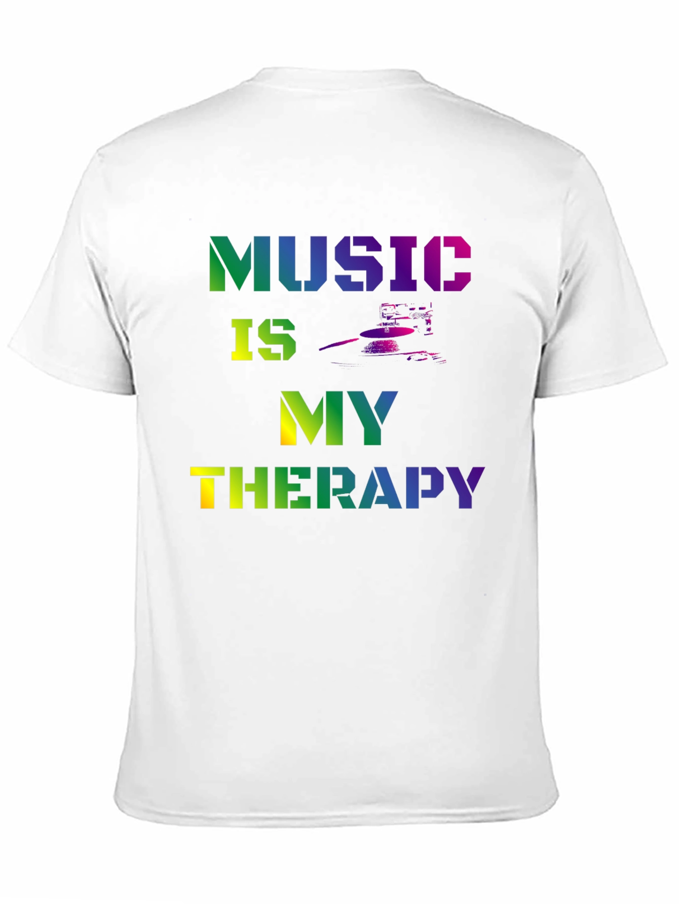 Music is My Therapy Graphic Tee - Black T-Shirt