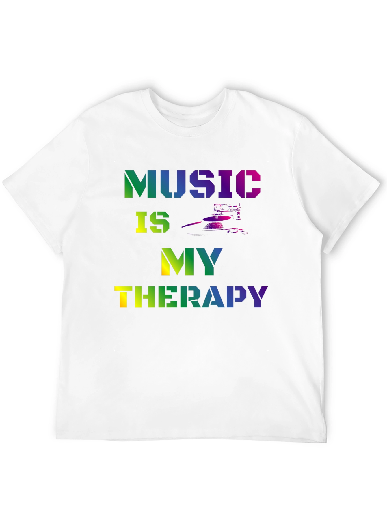 Music is My Therapy Graphic Tee - Black T-Shirt