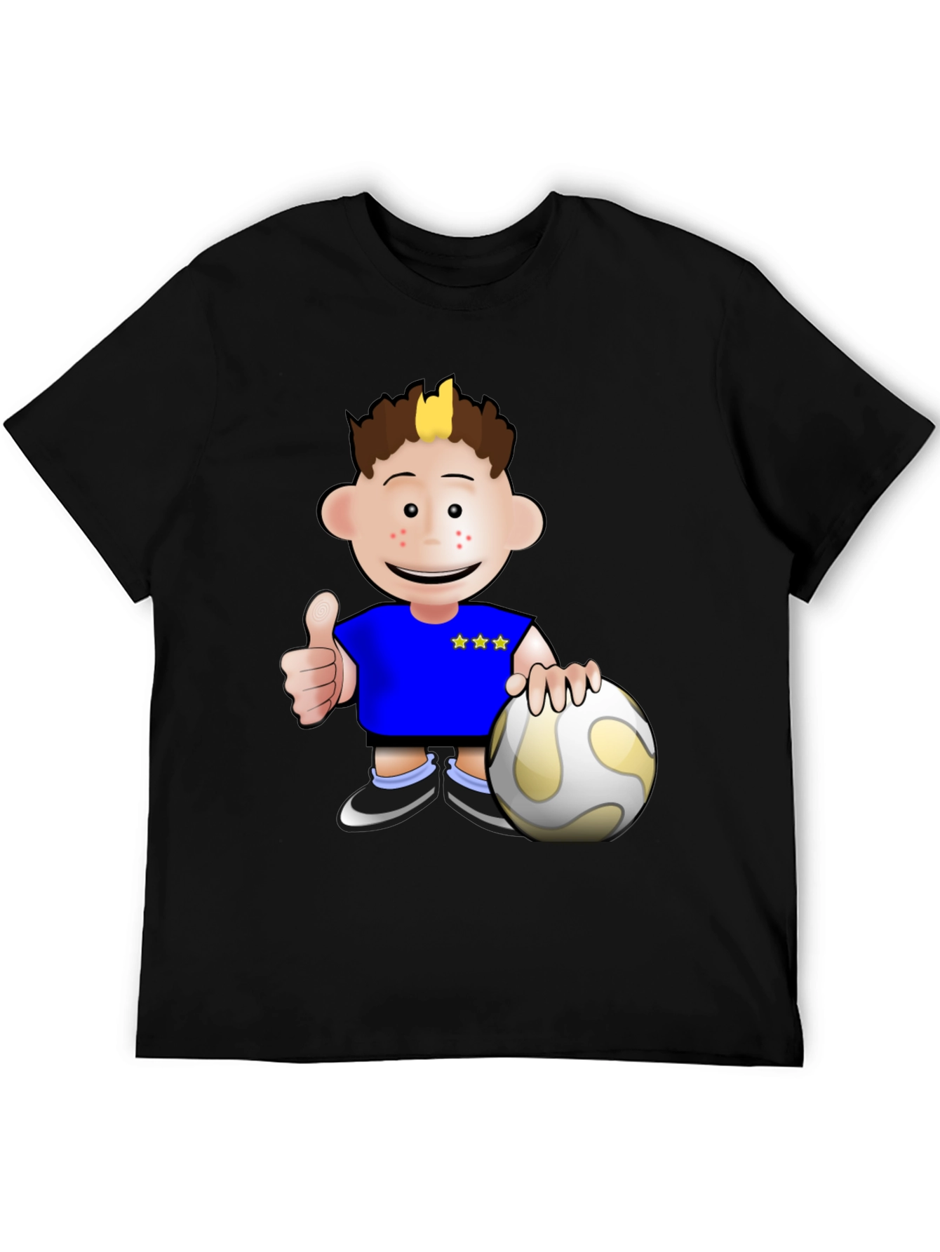 Cartoon Soccer Player Graphic T-Shirt